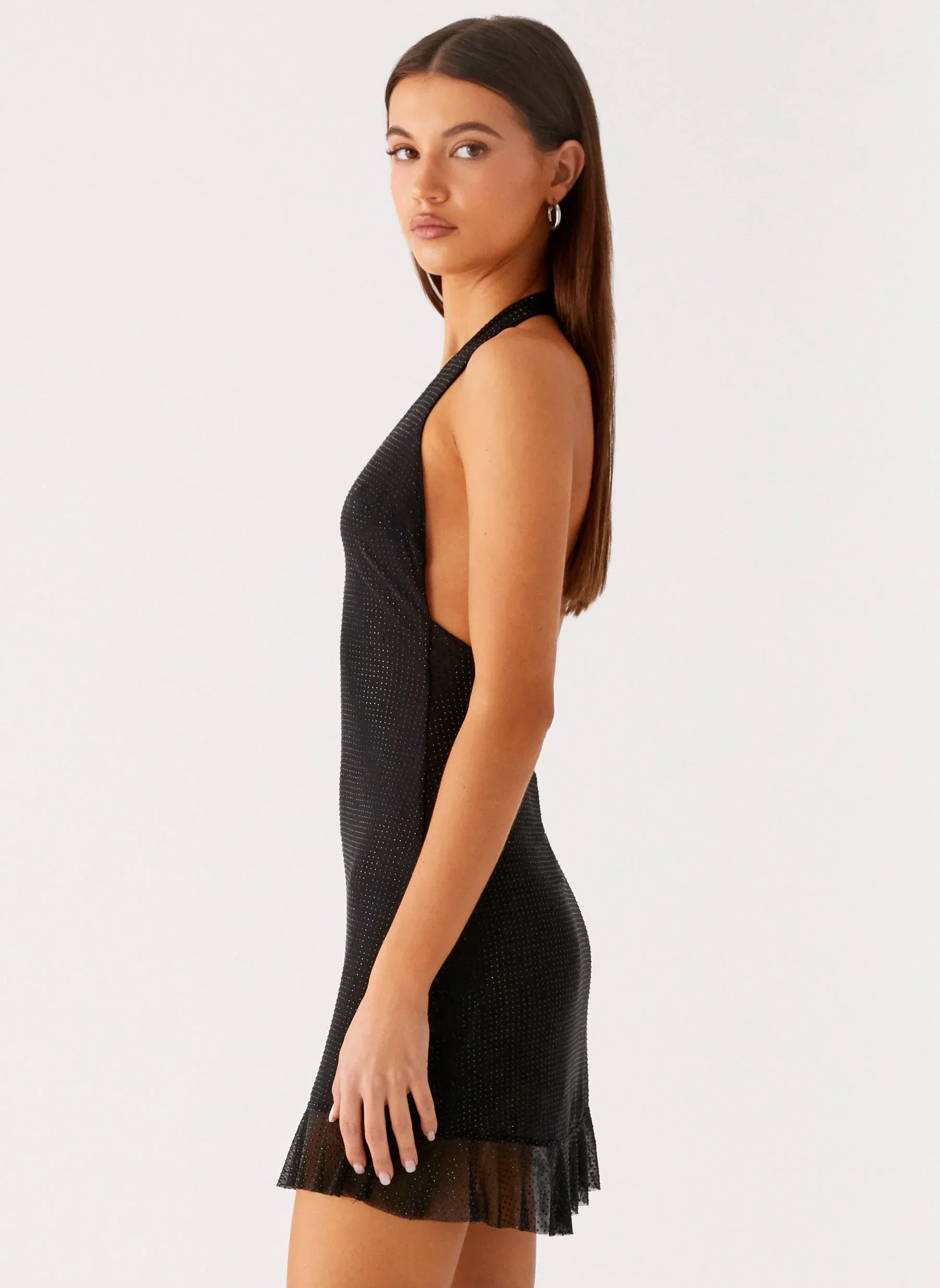Odrella Sequin Mini Dress - Black
