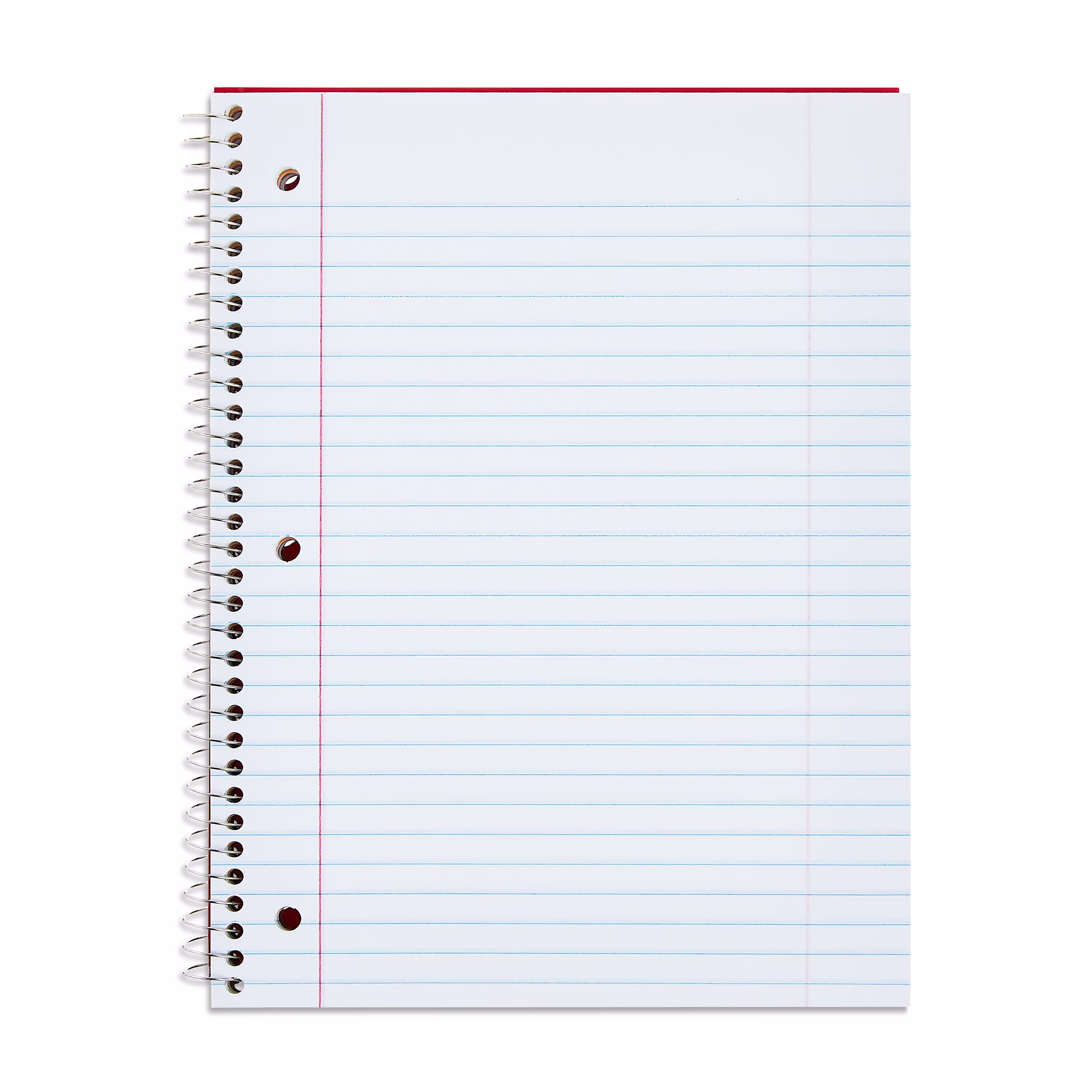 Pen+Gear Wide Ruled 3-Subject Notebook, 8 in x 10.5 in, Red, 120 Sheets