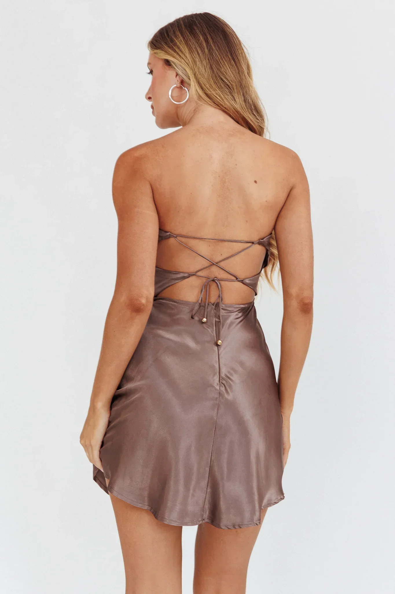 Good Impression Double Twist Mini Dress Charcoal