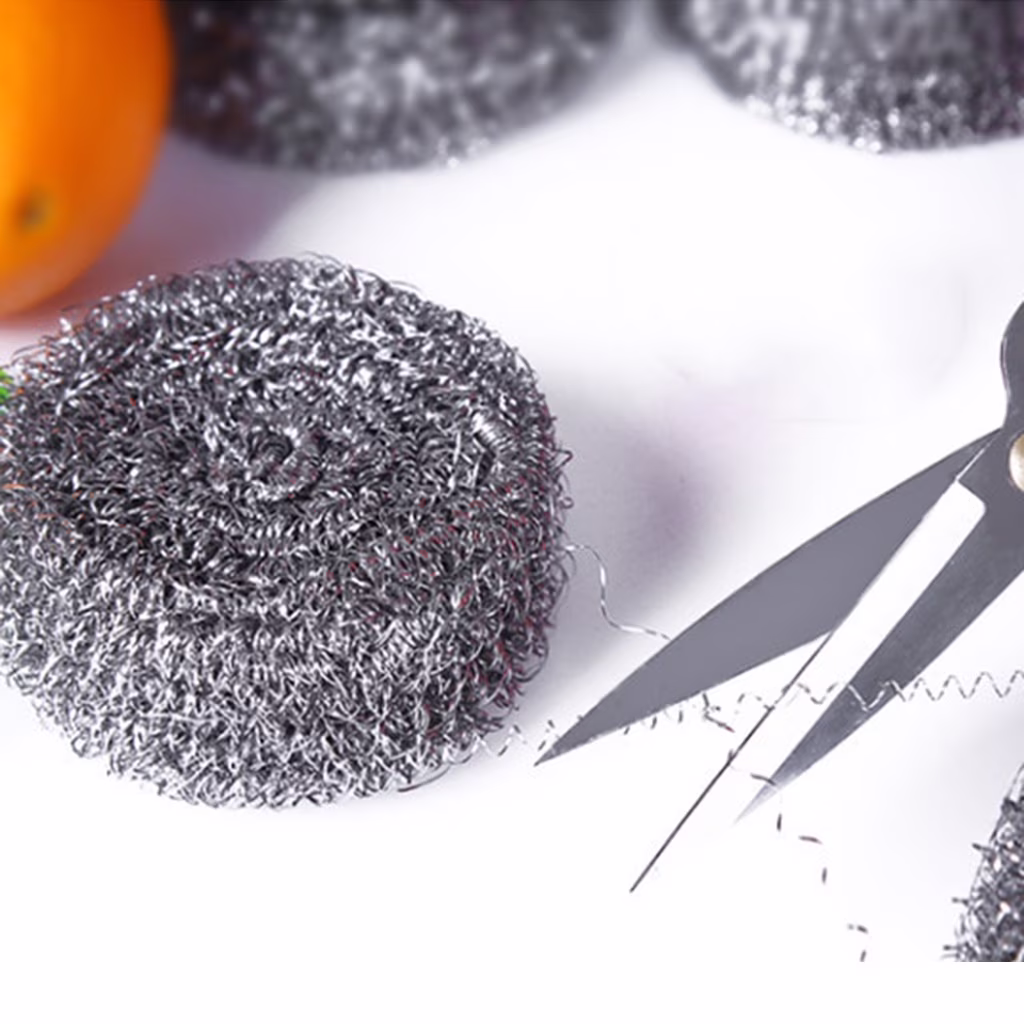 Kitchen Product Ball Scouring Stainless 6Pcs Scrubbing Wire Pad Steel Sponges Steel Kitchen Bar Cleaning Brush Silver