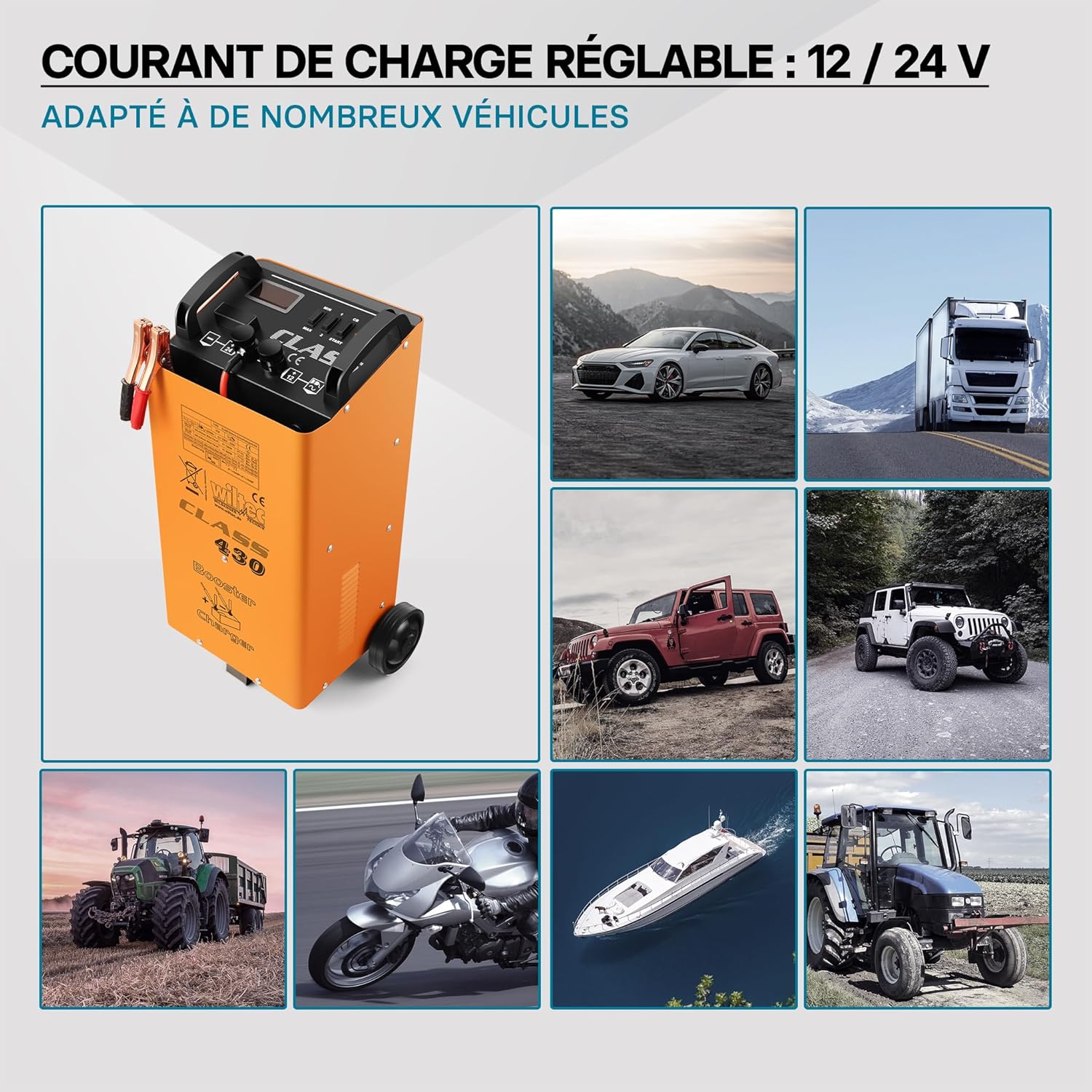 Chargeur batterie 12 V 24 V modèle 430