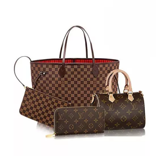 Louis Vuitton DAMIER EBENE CANVAS NEVERFULL GM N41357 & NANO SPEEDY M61252 & PORTFOLIO ZIPPY