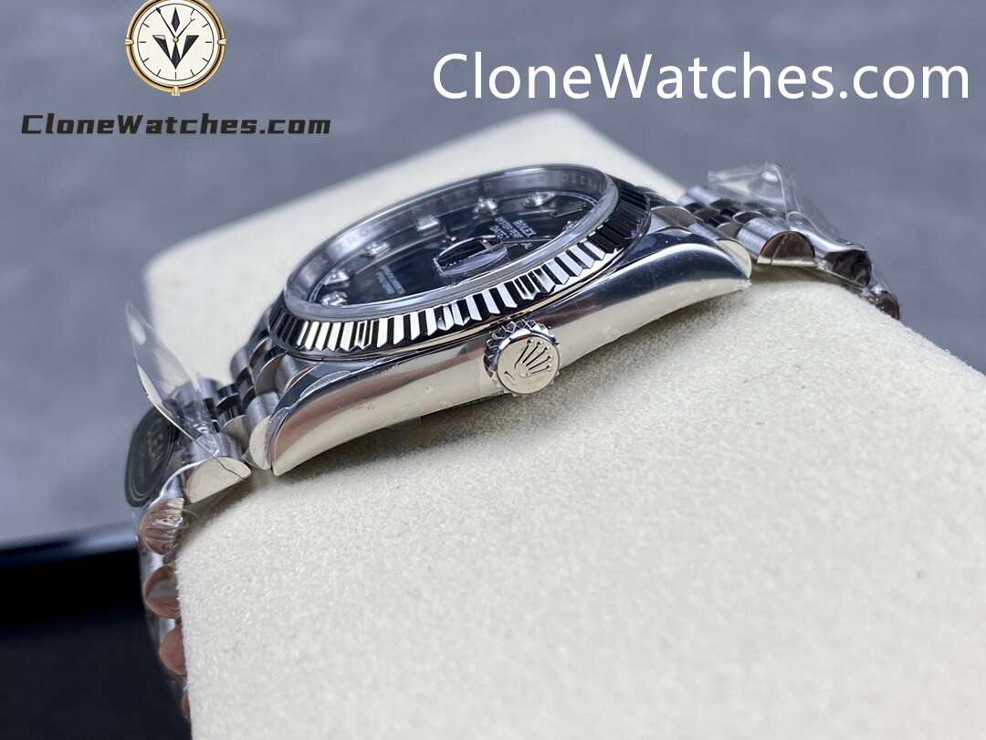Rolex Super Clone Watches 1:1 DateJust Black Diamond Dial Jubilee 36MM M126234 – 0027 3235 Movement