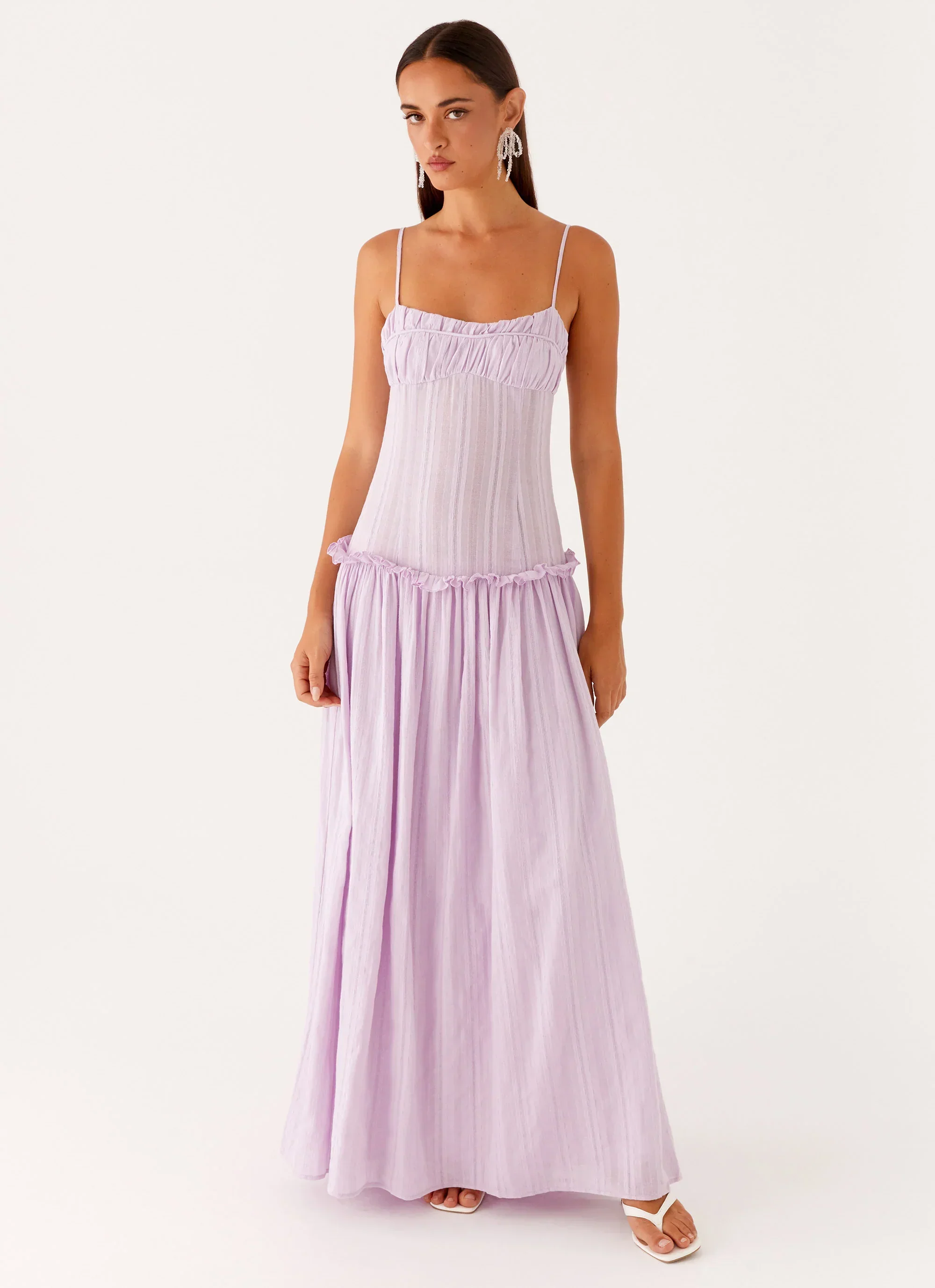 Jacinda Drop Waist Maxi Dress - Lavender