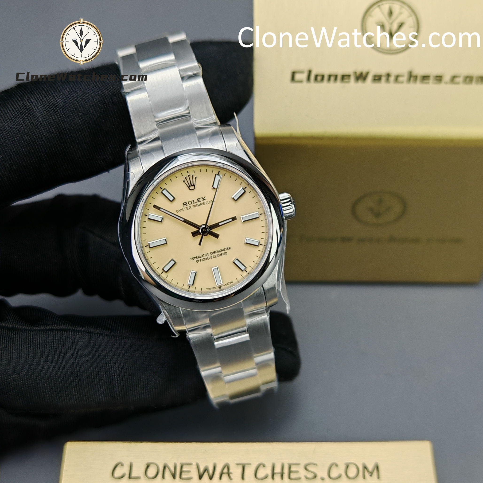 Rolex Super Clone Watches 1:1 Oyster Perpetual Yellow Dial m277200-0013 31mm 2232 Movement