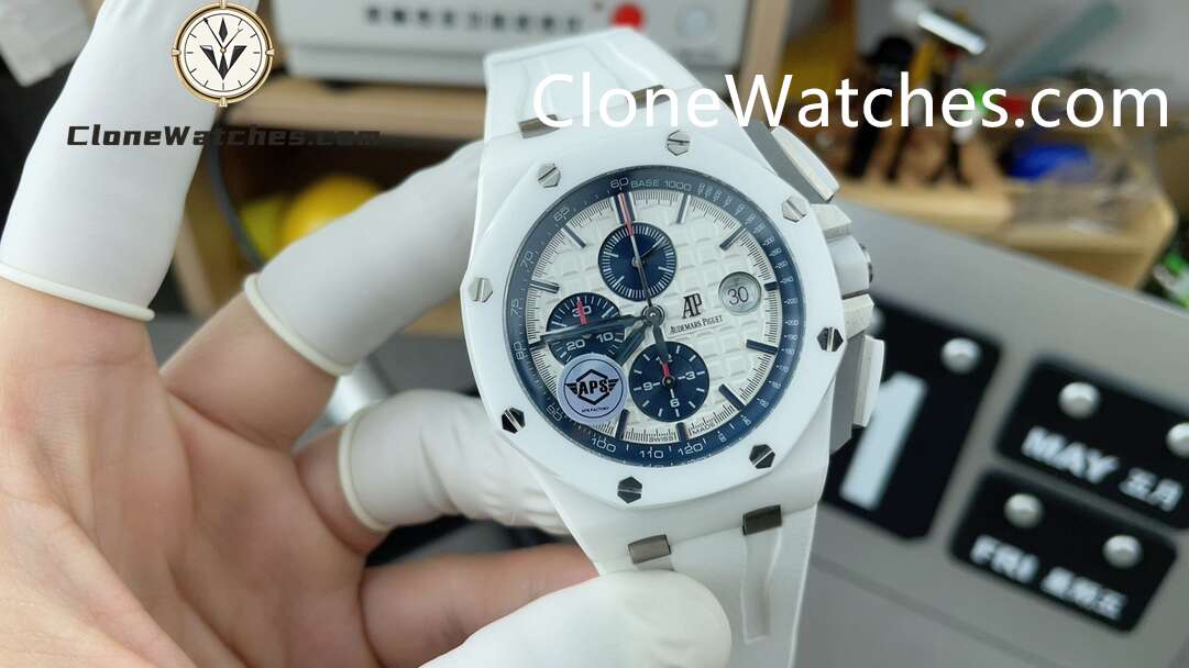 Audemars Piguet Super Clone Watches 1:1 Royal Oak Offshore Chronograph White Ceramic 26402CB 44MM