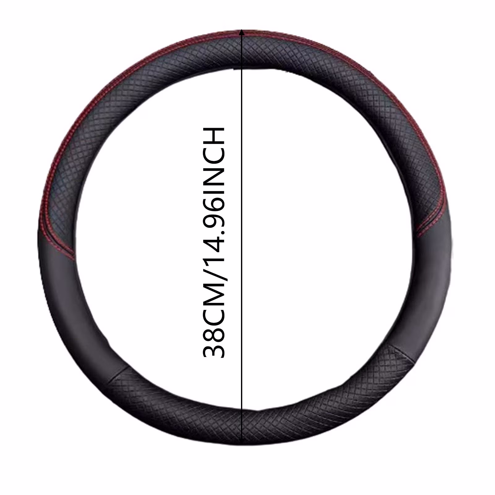 Elastic Fiber Steering Wheel Cover, Non-Slip Universal Fit Car Wheel Cover without Inner Ring, Stretchable PU Leather and Cloth Auto Accessory, Black, 1 Count