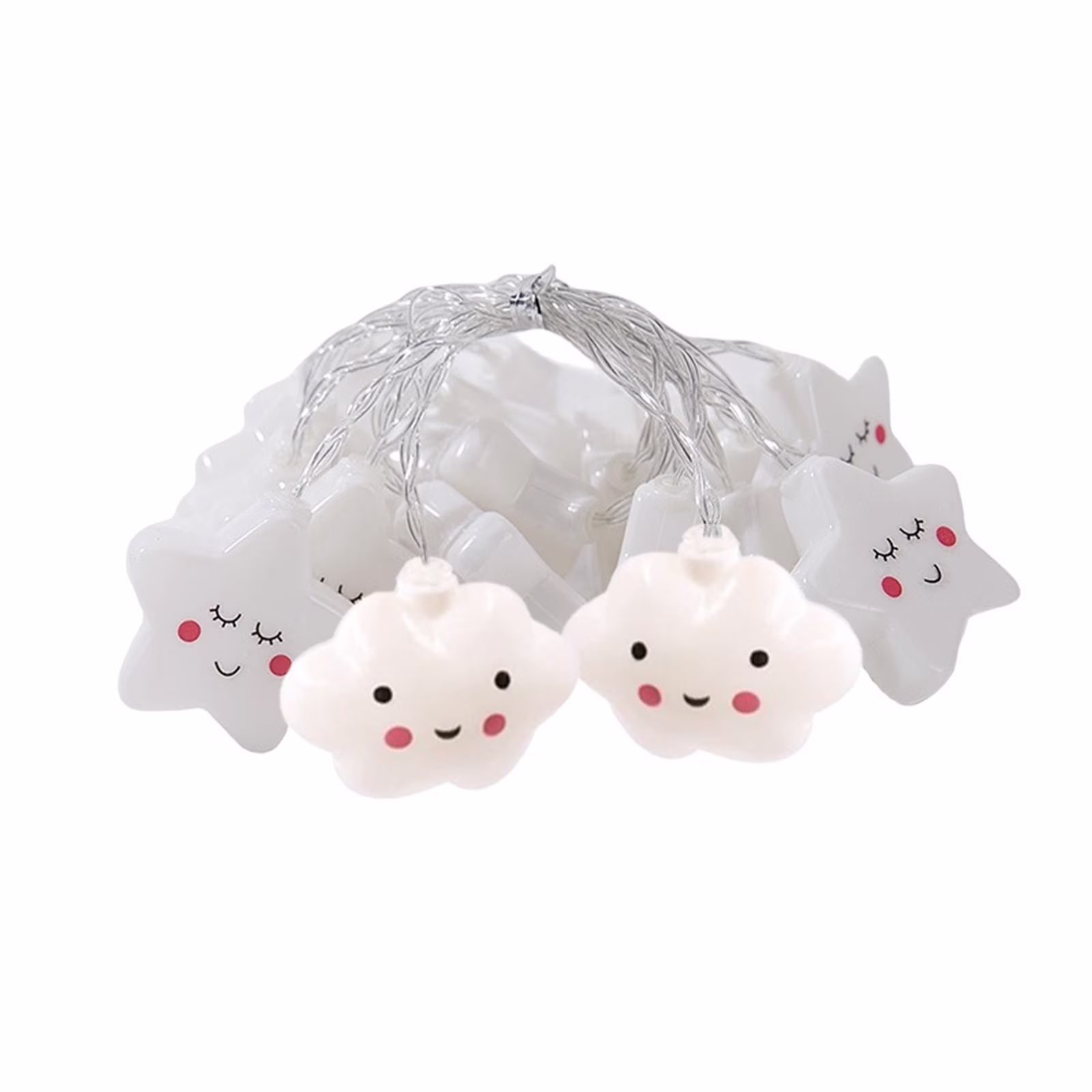 Anhility Star Cloud String Lights Battery Operated 59.06 10LED Star Cloud String Lights for Indoor Bedroom Tent Loft Bed Patio Party Wedding Ramadan Decorations, Multicolor