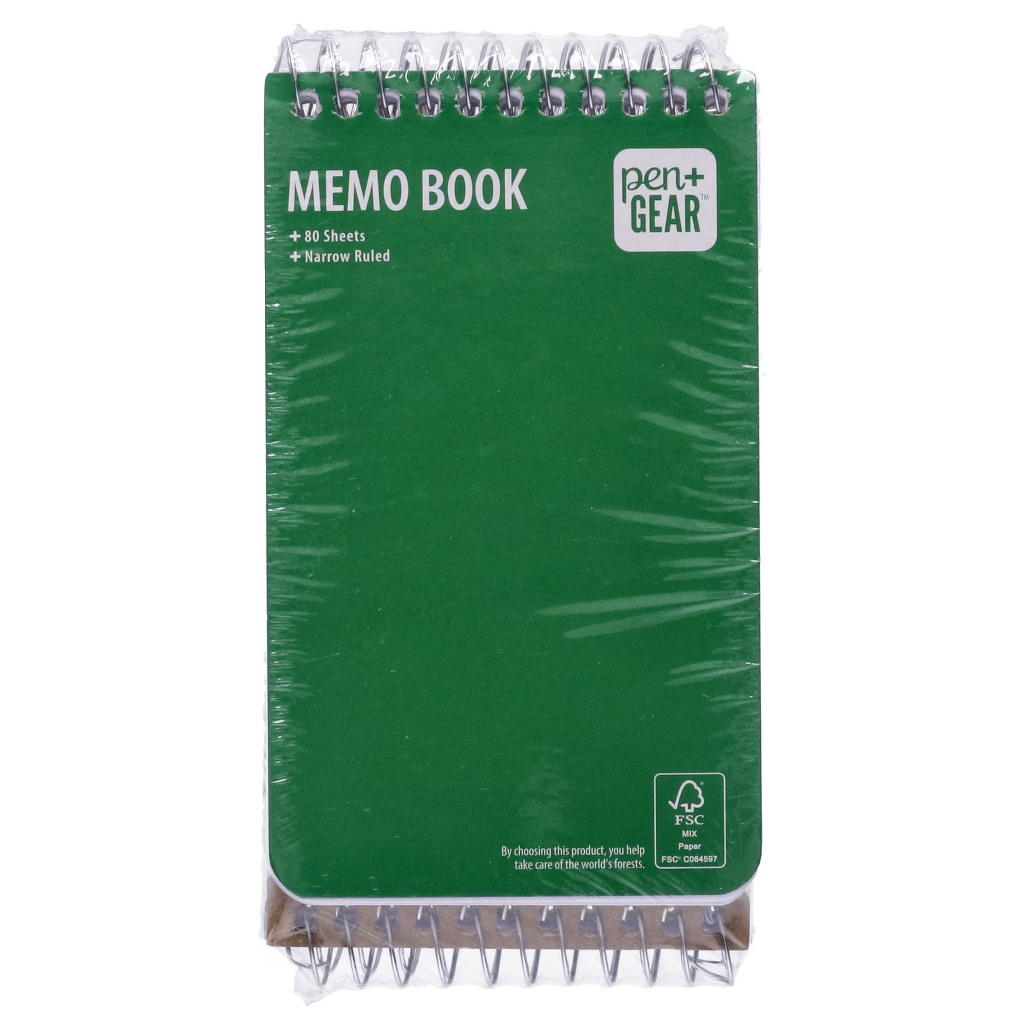 Pen + Gear Spiral Bound Ruled Paper Memo Book, 3 in x 5 in, 4 Pack, 80 Sheets Each, 0 Holes