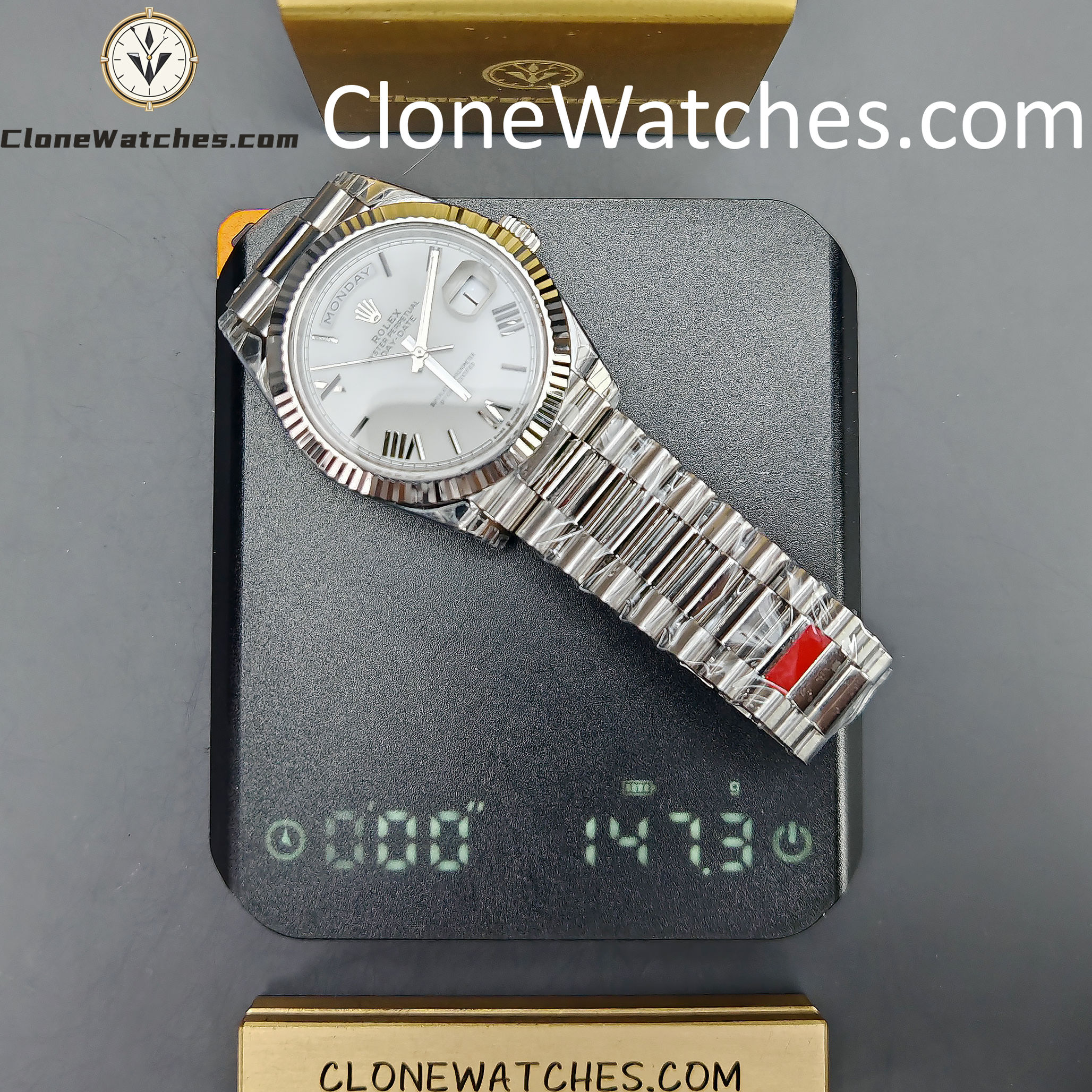 Rolex Super Clone Watches 1:1 Day Date White Roman Dial 40mm m228239-0046 VSF Version 3255 Movement