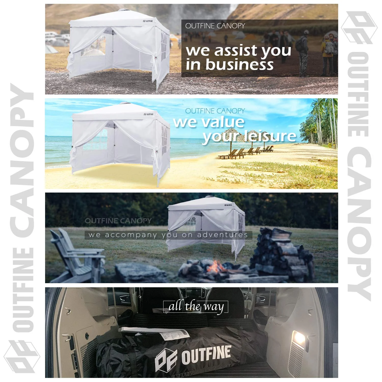 OUTFINE 10'x10' Pop Up Commercial Instant Gazebo Tent