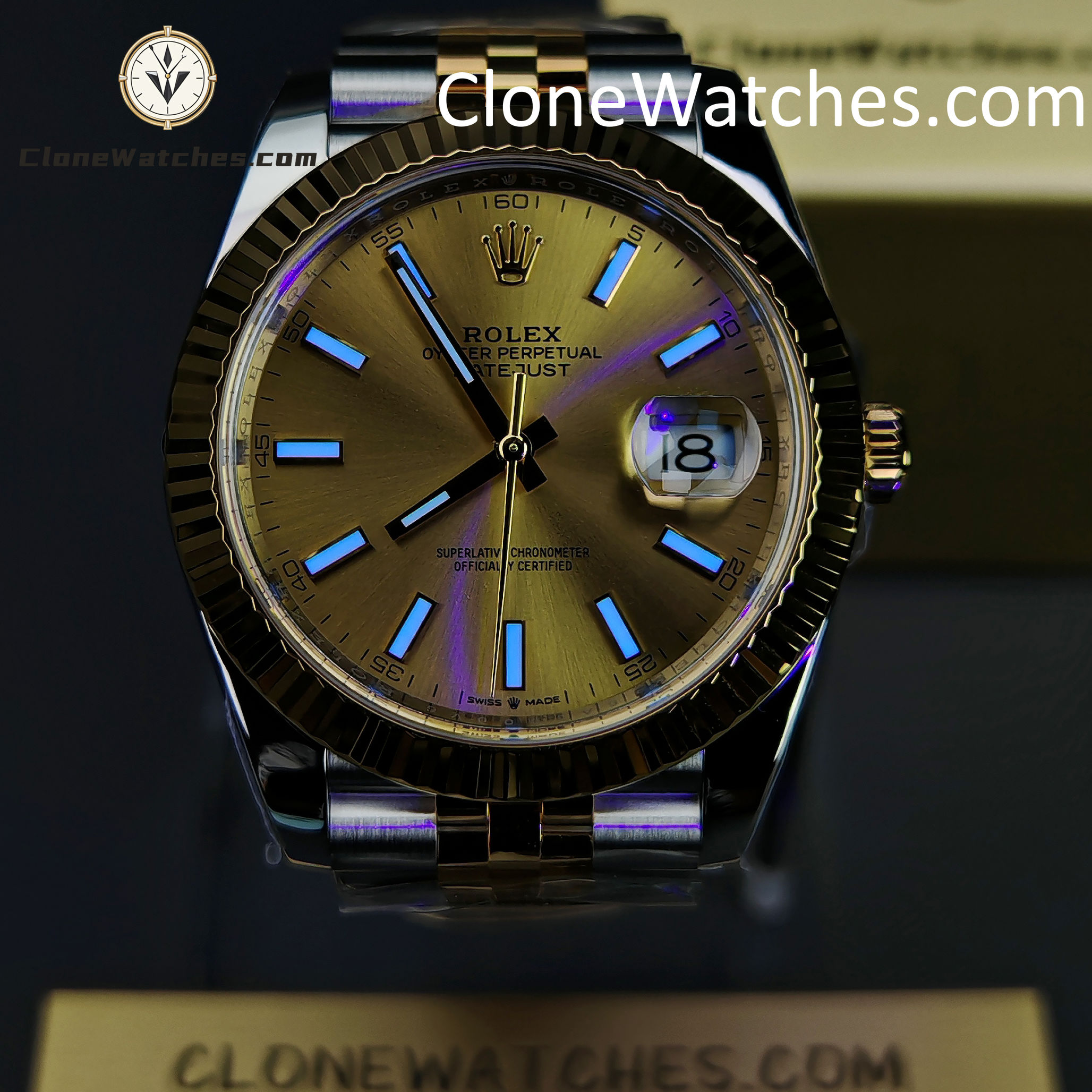 Rolex Super Clone Watches 1:1 DateJust Gold Dial 126333 – 0010 Jubilee 41MM 3235 Movement