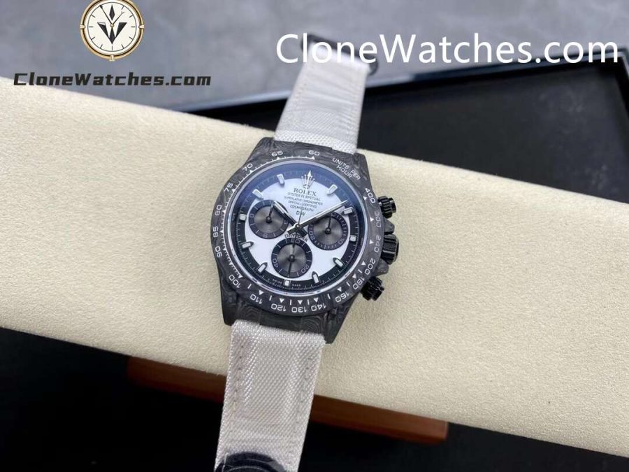 Modified Super Clone Watches 1:1 DiW Rolex Daytona NTPT Carbon “CREAM 41mm”
