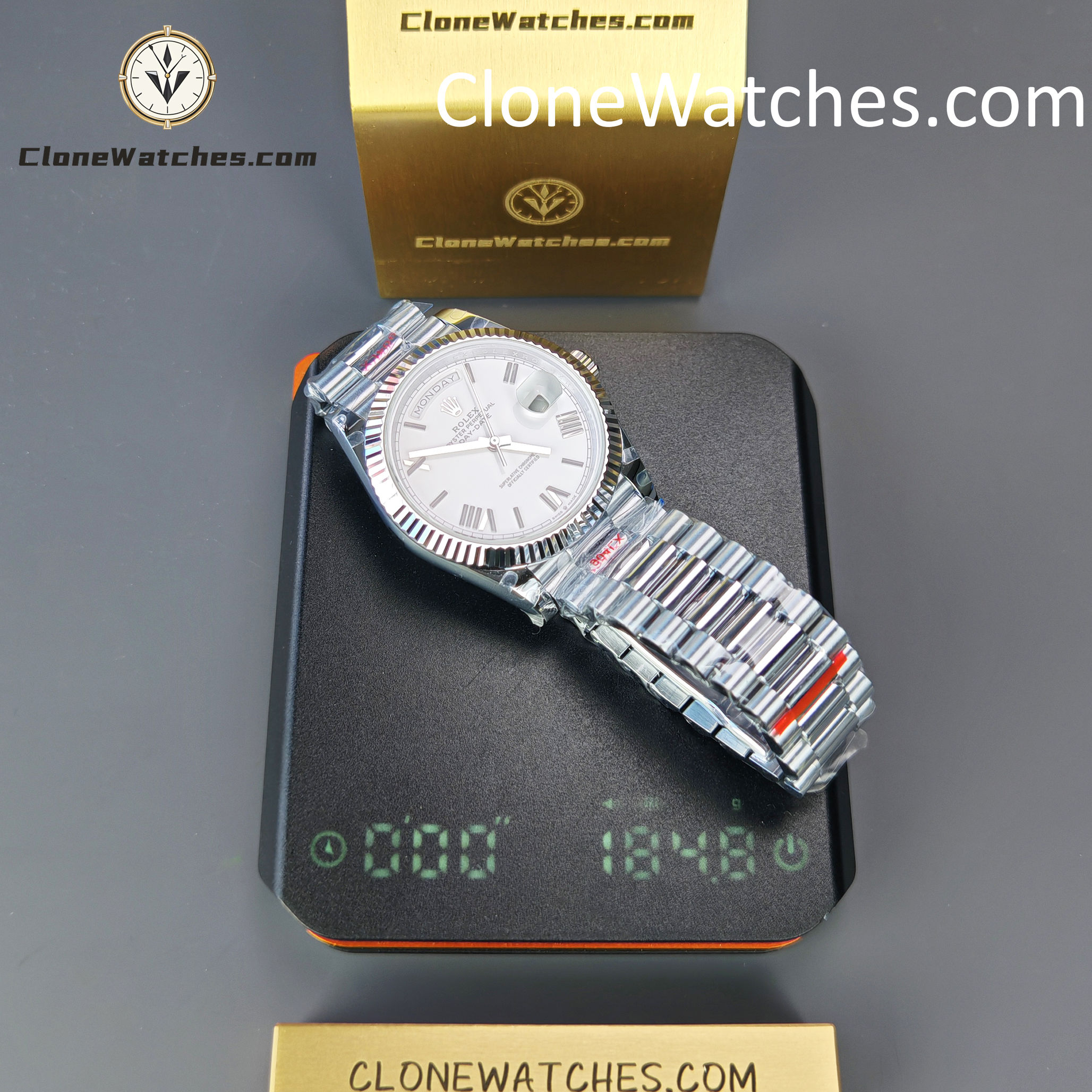 Rolex Super Clone Watches 1:1 Day Date White Dial 40mm m228239-0046 3255 Movement