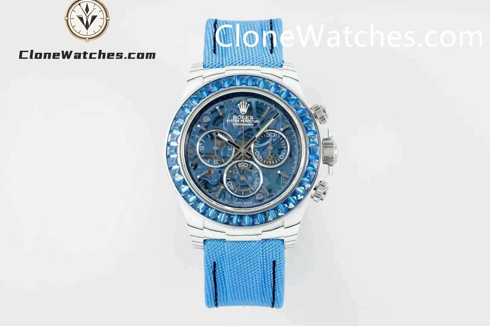 Modified Super Clone Watches 1:1 Sonic Rolex Daytona NTPT Carbon Fiber Skeleton Dial 4130 Movement