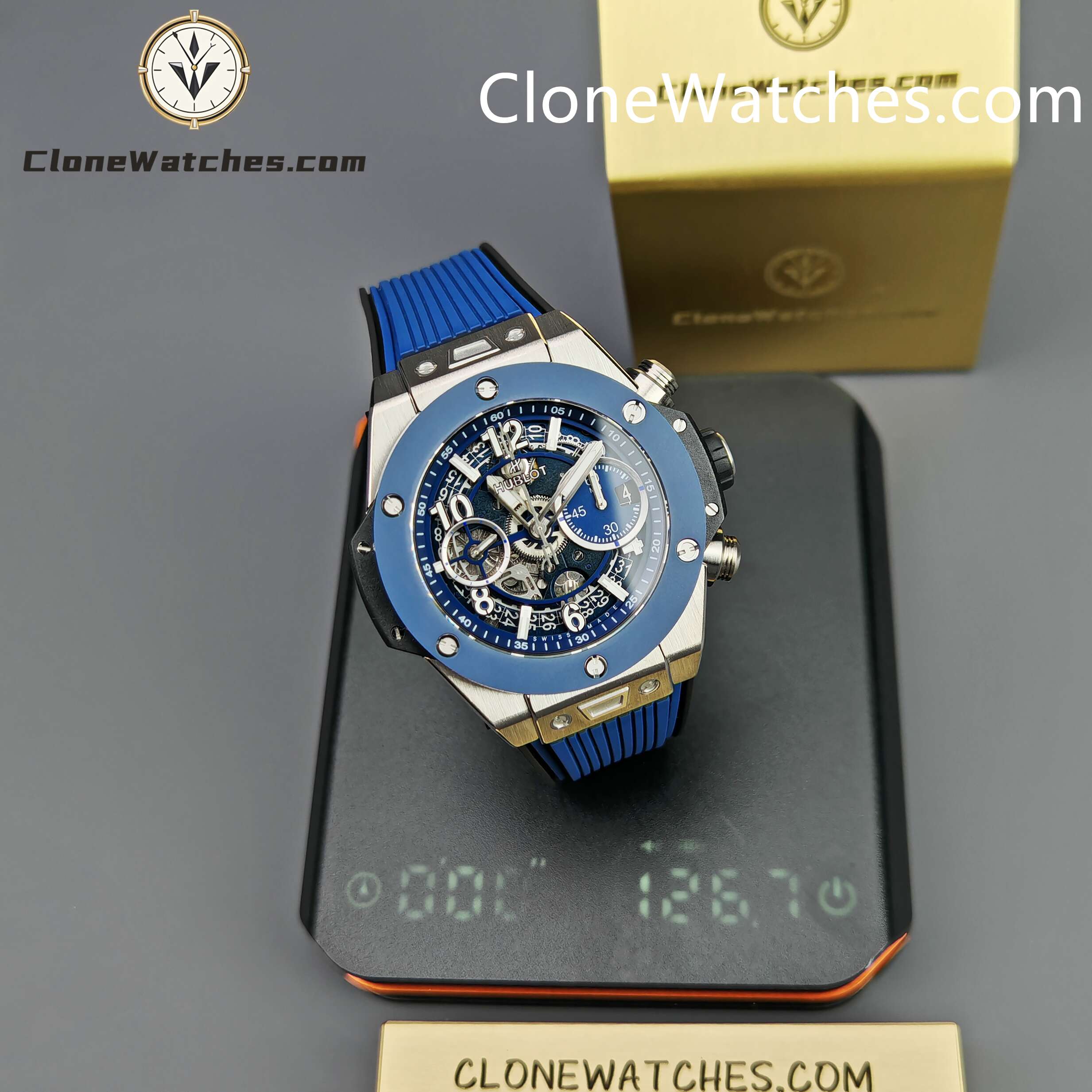 Hublot Super Clone Watches 1:1 Big Bang Unico Titanium Blue Ceramic 42mm 441.NL.5171.RX