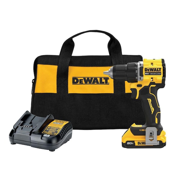 ATOMIC 20-Volt Lithium-Ion Cordless Compact 1/2 in. Drill/Driver Kit with 2.0Ah Battery. Charger and Bag