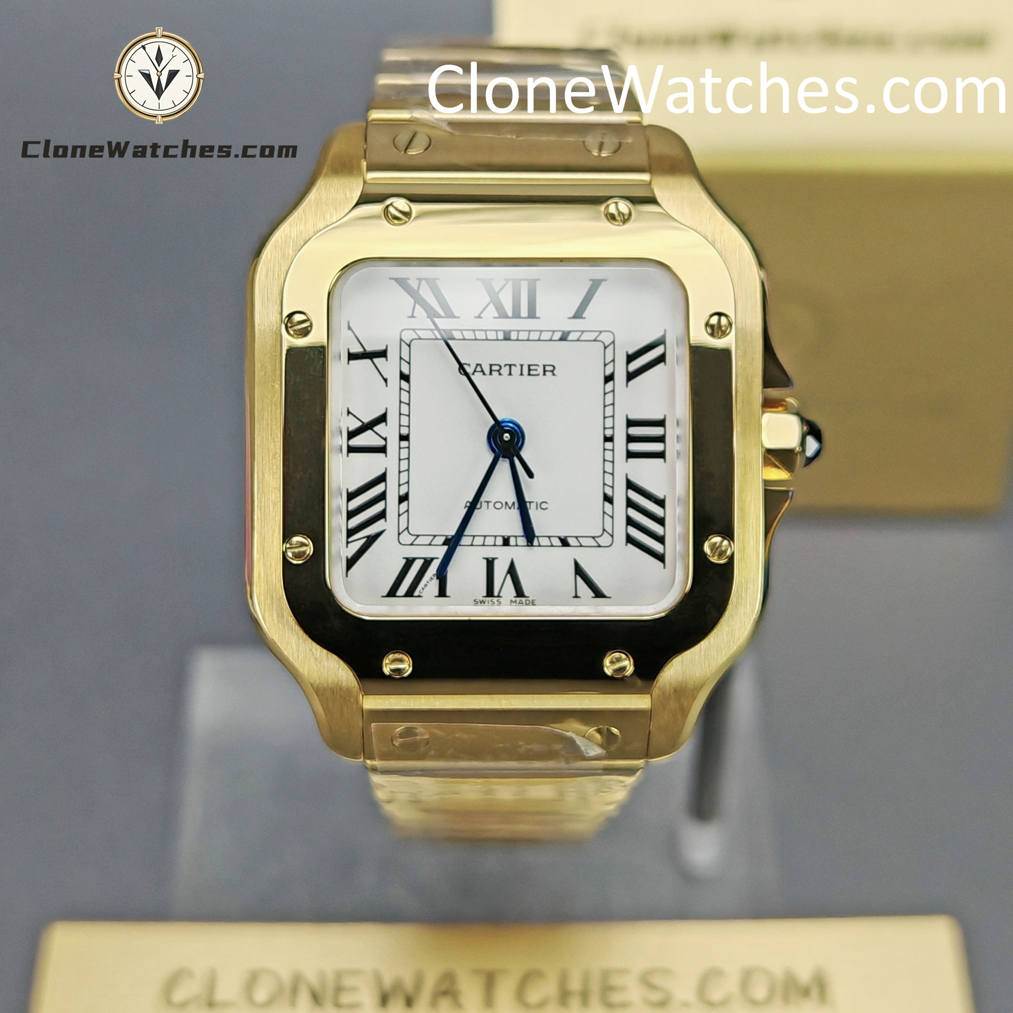 Cartier Super Clone Watches 1:1 Santos White Dial 35.1MM WGSA0030