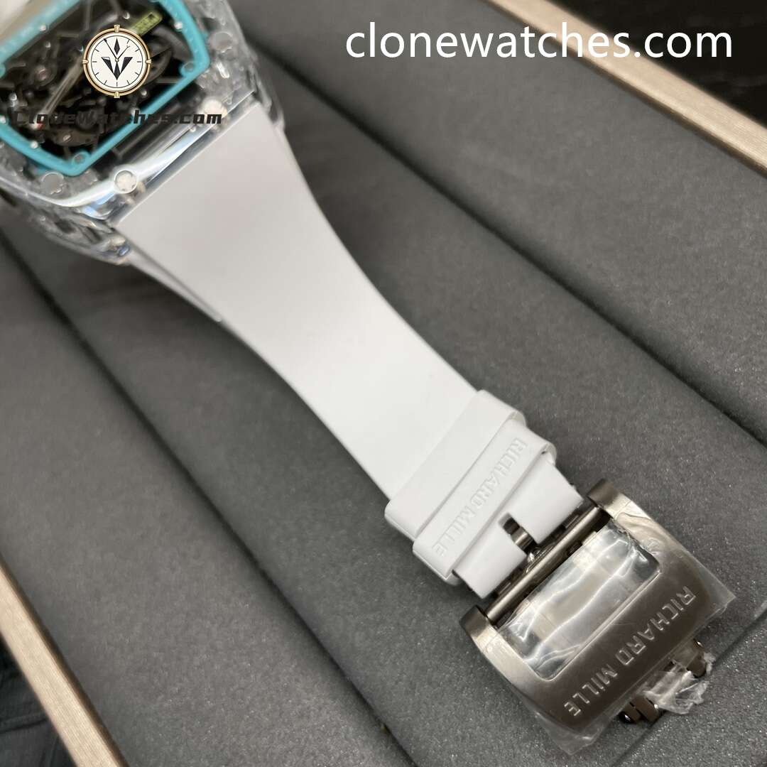 Richard Mille Super Clone Watches 1:1 RM 035 Full Transparent Tourbillon White Strap