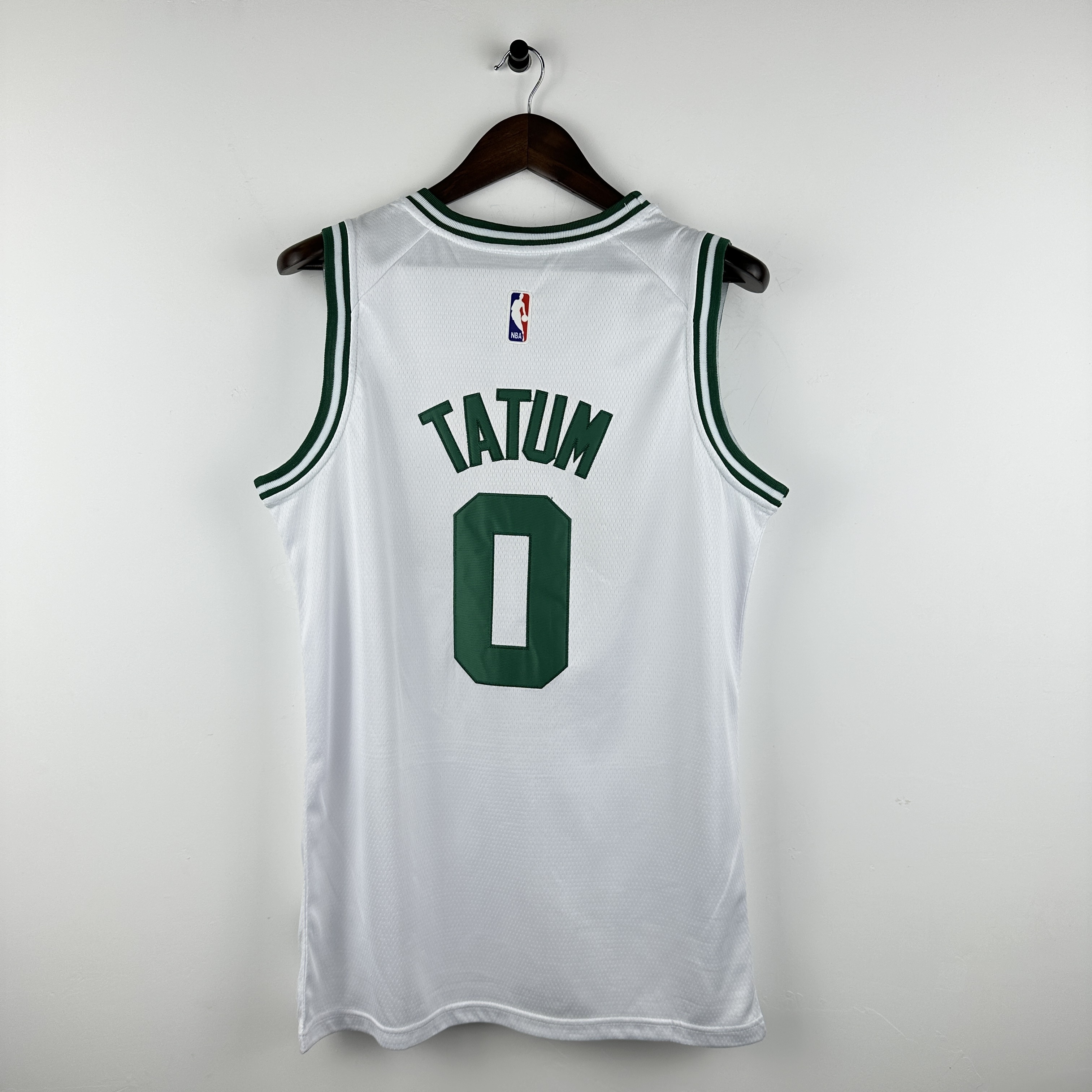 Embroidered Celtics White No. 0 Tatum