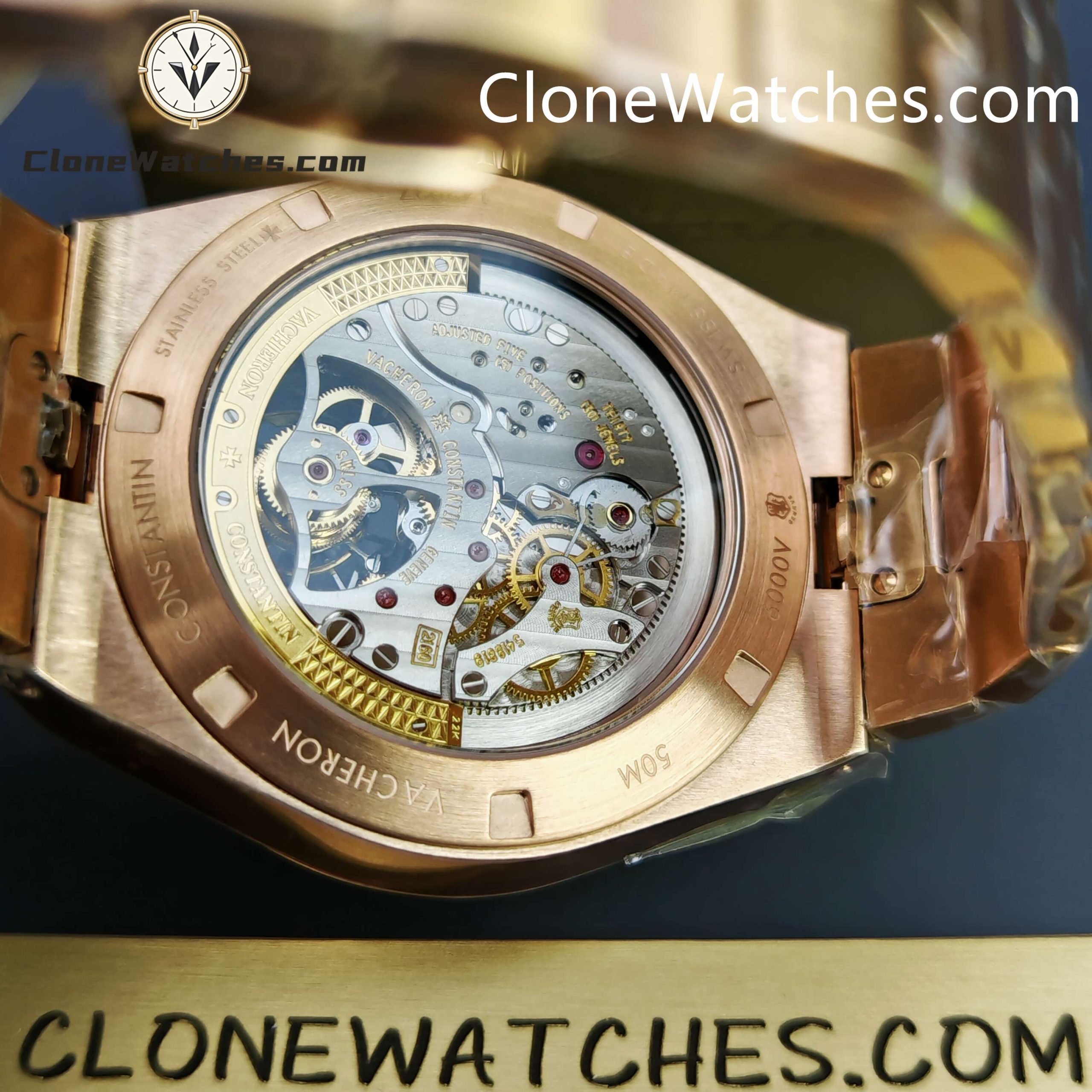 Vacheron Constantin Super Clone Watches 1:1 Overseas Tourbillon Rose Gold 6000V/210R-B733 42.5MM