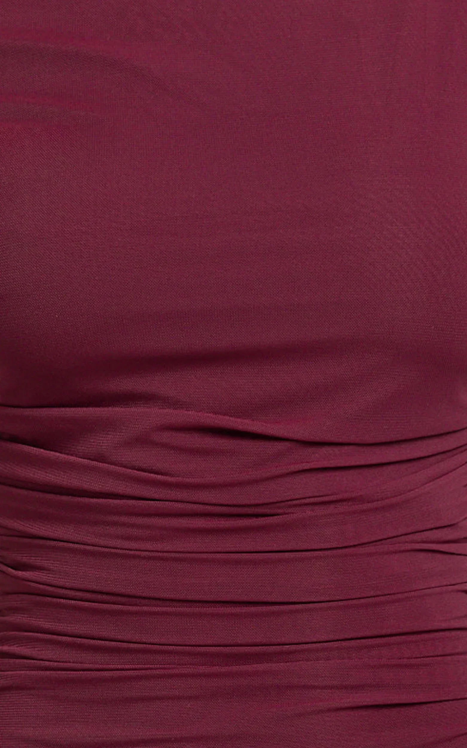 Judee Midi Dress - One Shoulder High Side Split Dress in Wine