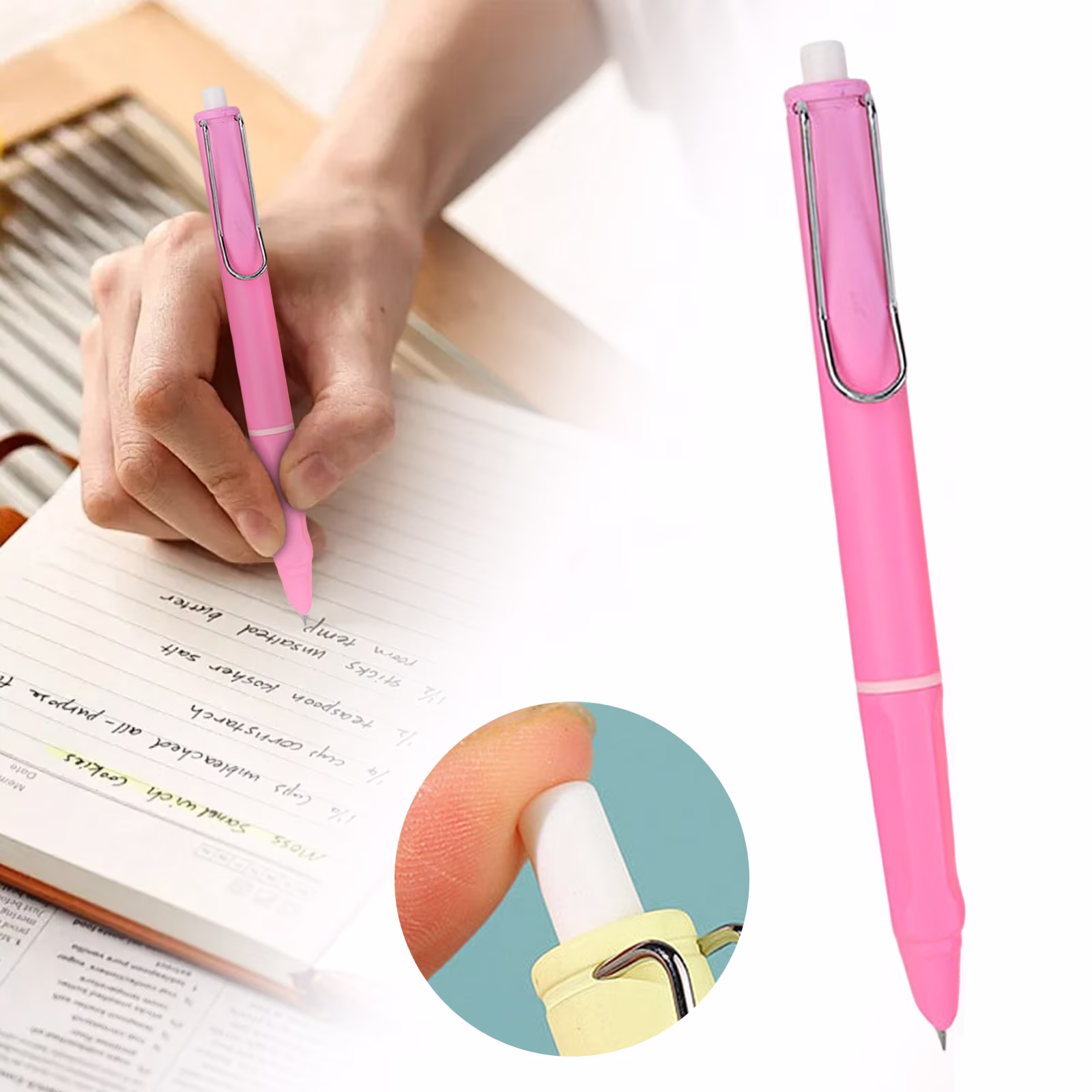 Fountain Pen Fine Nib 0.38mm, Retractable Fountain Pen, Writech Pens, Smooth Writing for Calligraphy Sketching Journaling Gift (Without Ink)