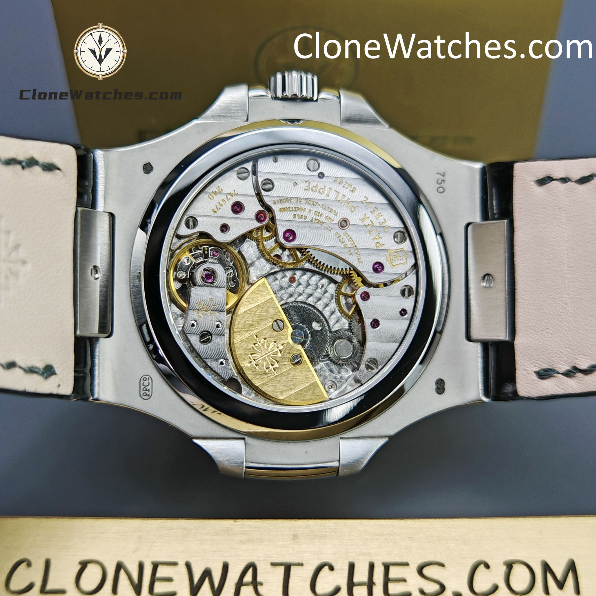 Patek Philippe Super Clone Watches 1:1 Nautilus 5712 Blue Dial Black Leather Strap