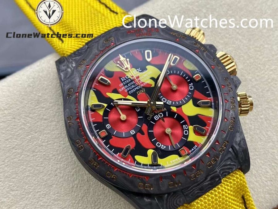 Modified Super Clone Watches 1:1 DiW Rolex Daytona NTPT Carbon “MILITARY YELLOW”