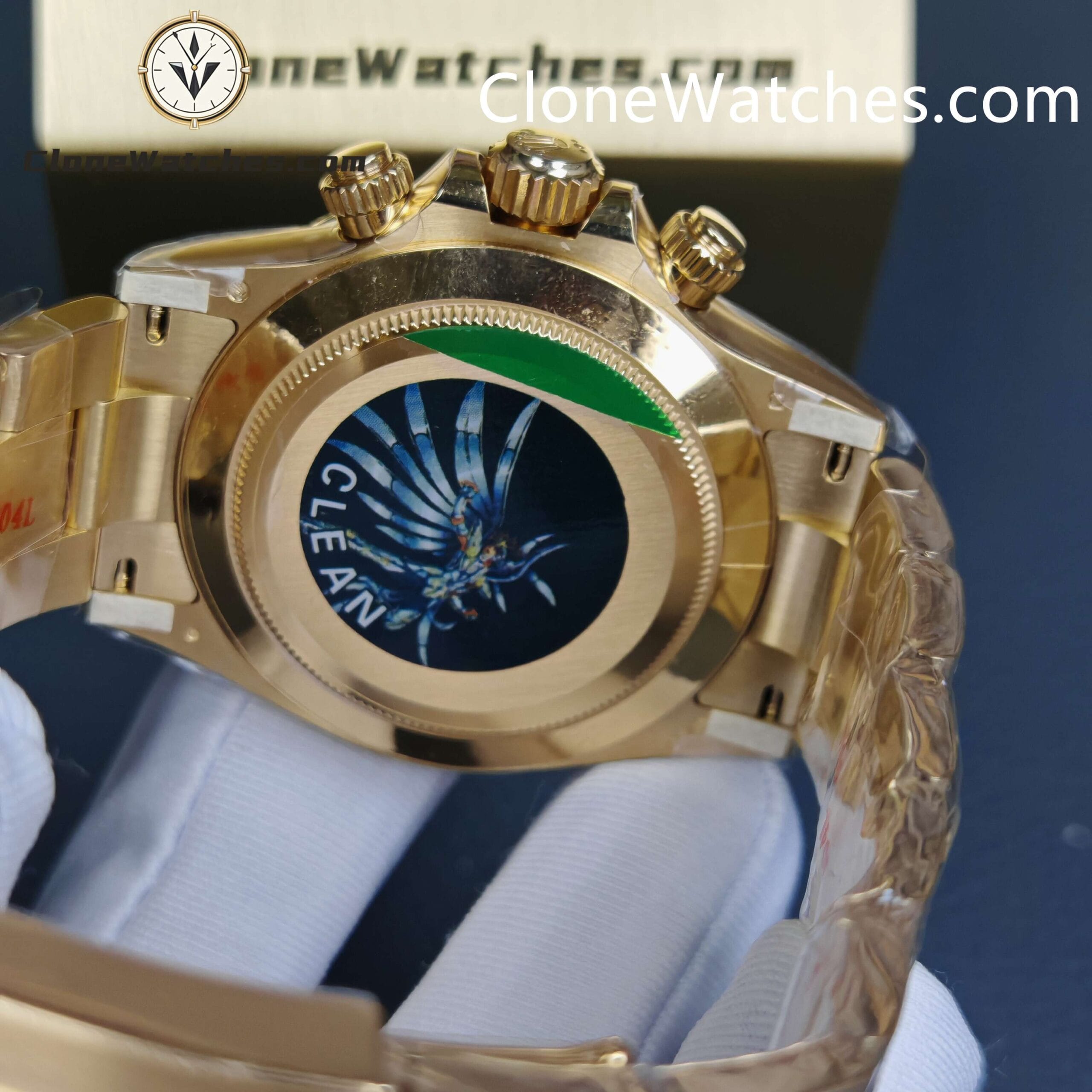 Rolex Super Clone Watches 1:1 Daytona 18K Gold Black Dial M116508-0004 4130 Movement
