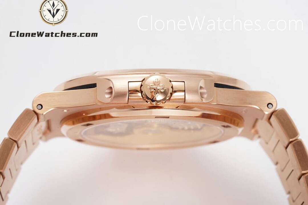 Patek Philippe Super Clone Watches 1:1 Nautilus 5711 Roles Gold Brown Dial Diamond Ladies Watch