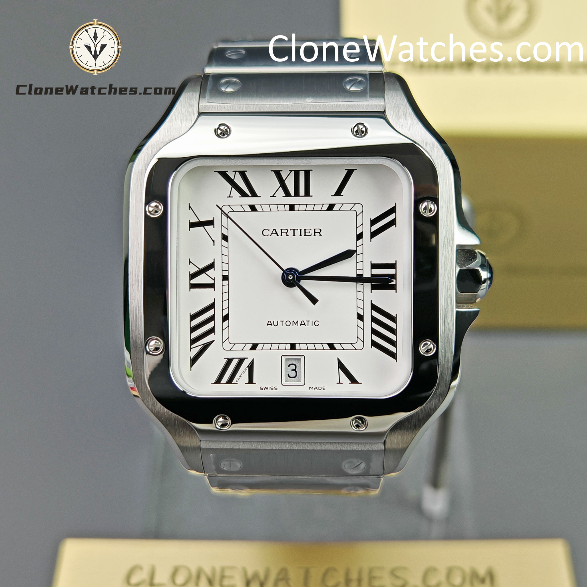 Cartier Super Clone Watches 1:1 Santos Series White Dial 39.8MM WSSA0009
