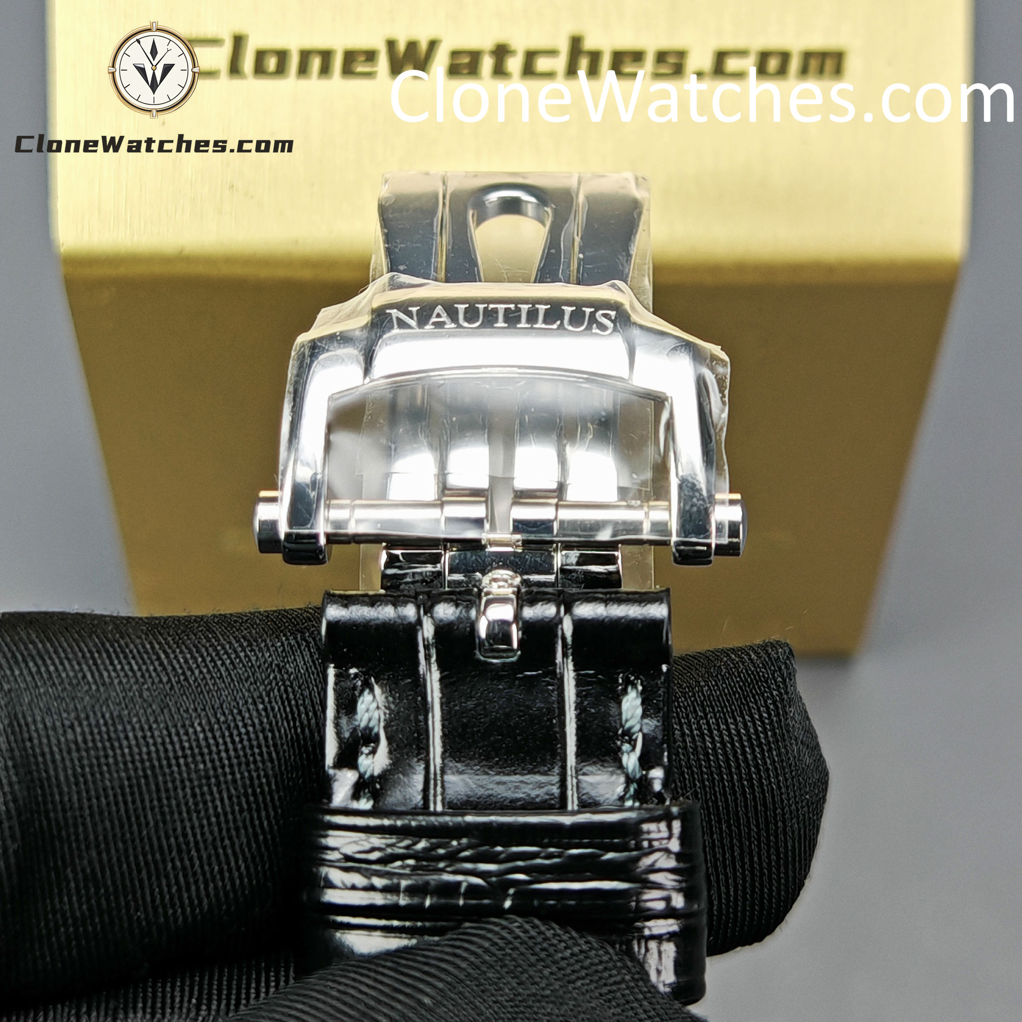 Patek Philippe Super Clone Watches 1:1 Nautilus 5712 Gray Dial Black Leather Strap