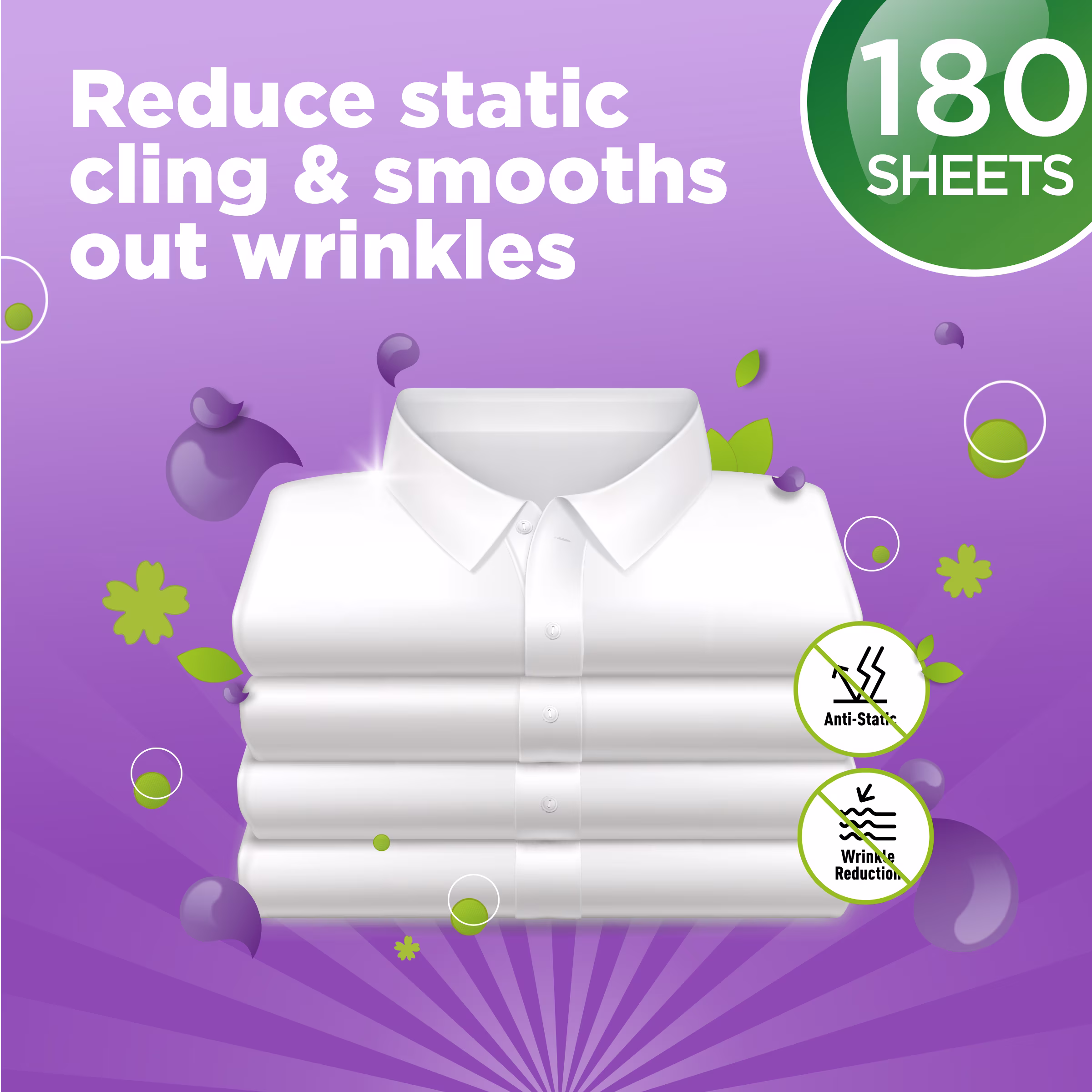 Great Value Ultimate Fresh Dryer Sheets, Blooming Lavender, 180 Count, Compare to Gain®