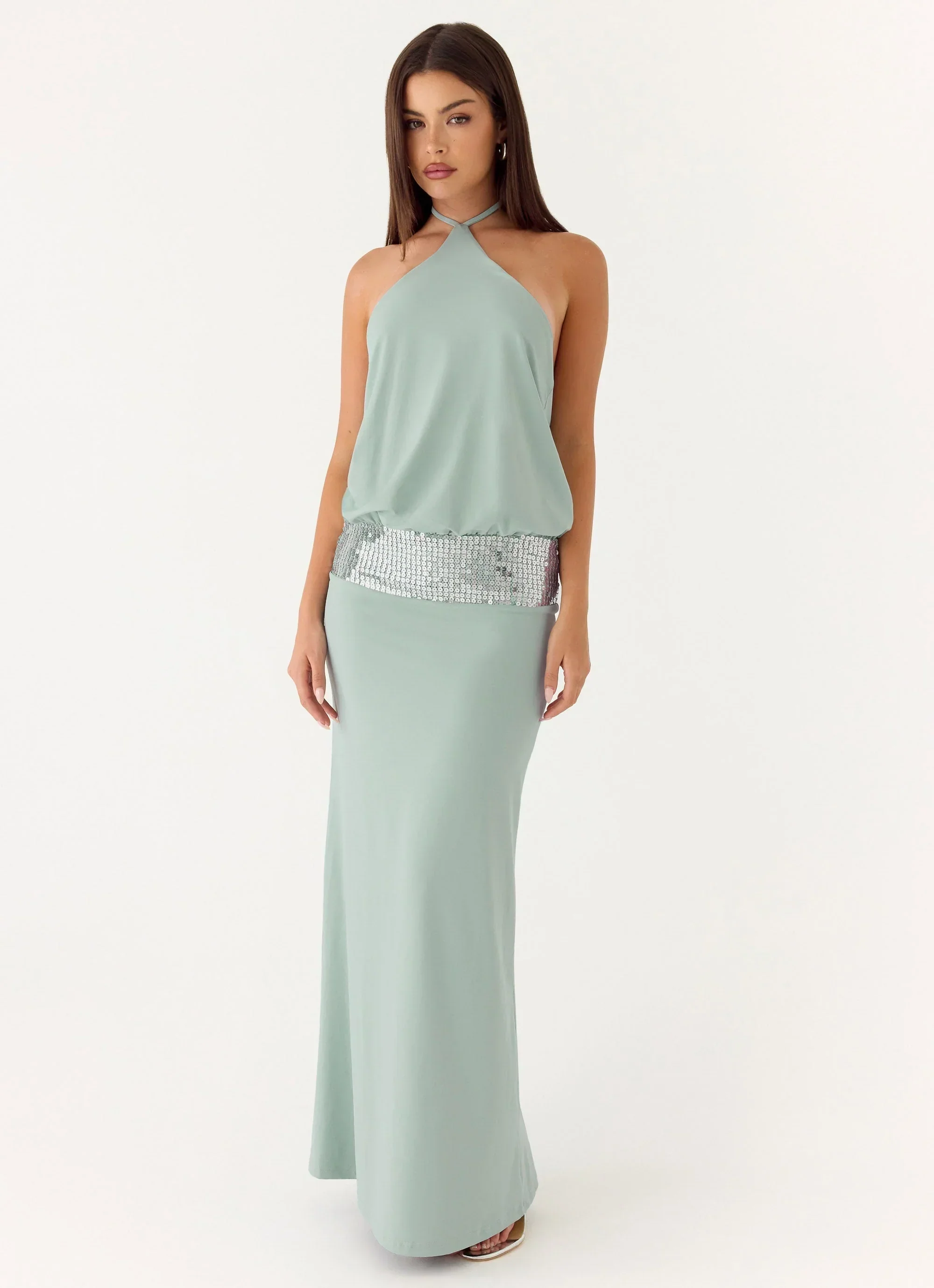 Marcie Halter Maxi Dress - Mint