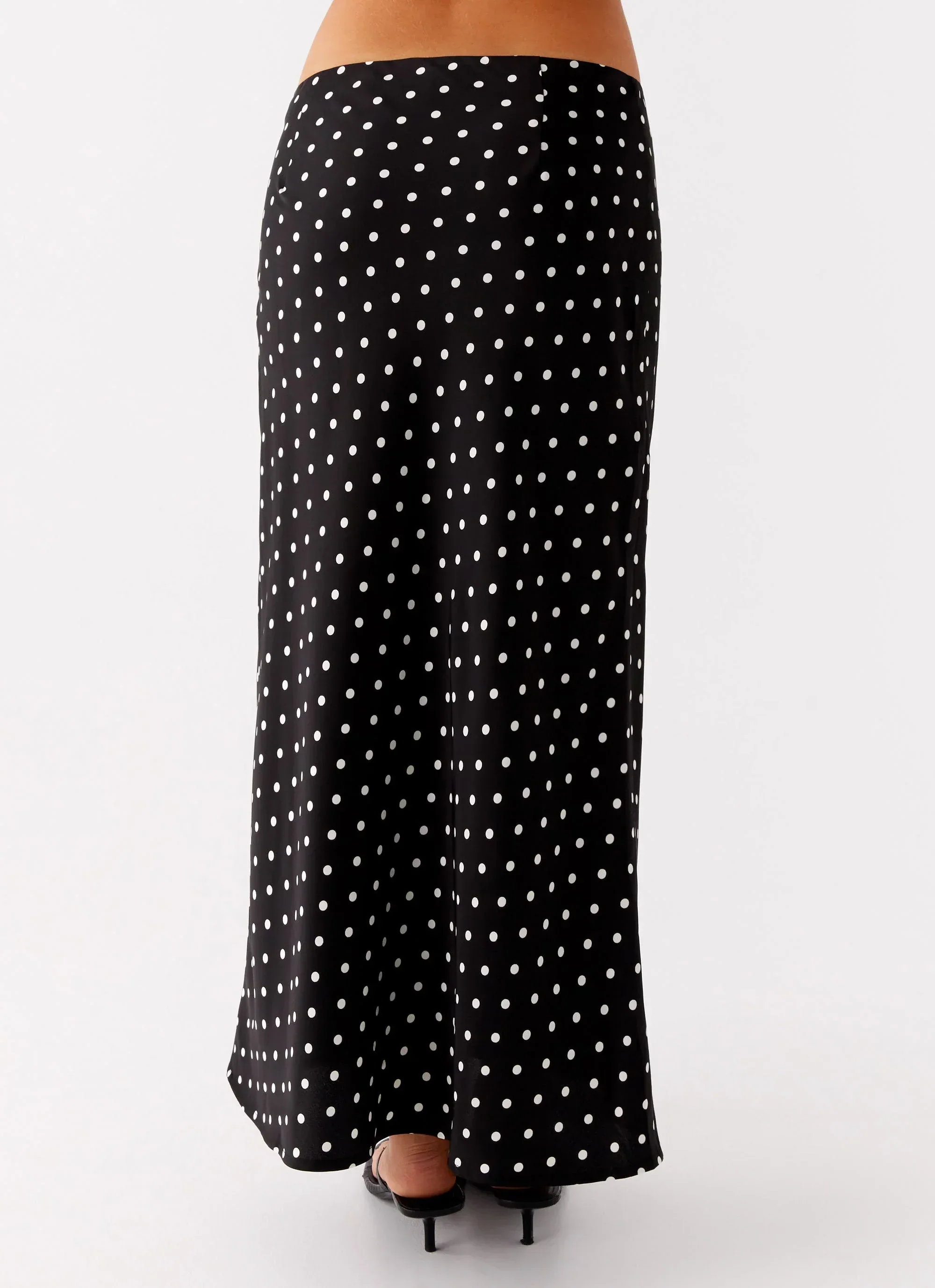 Breanne Midi Skirt - Black Polka Dot
