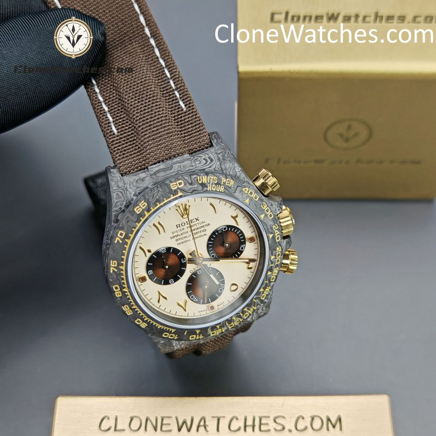 Modified Super Clone Watches 1:1 DiW Rolex Daytona Carbon Fiber DESERT EAGLE ARABIC