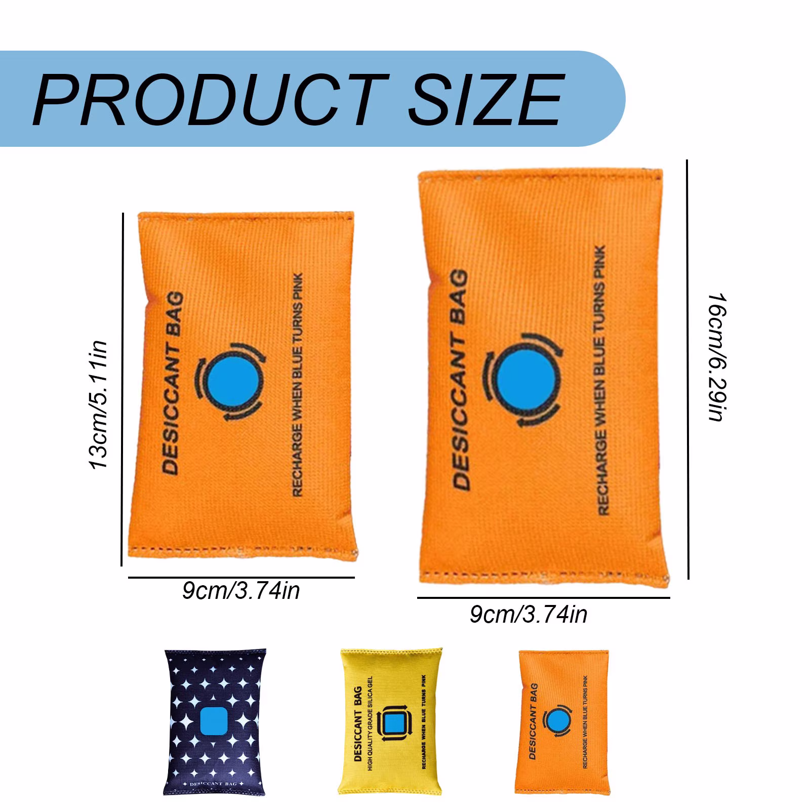 Clearance Under $3.79! 1PACK Reusable Dehumidifier Bag, Silica Gel Moisture Absorber for Car & Closet, Silica Gel, for Home & RV, (13x9x1.5cm, Yellow)