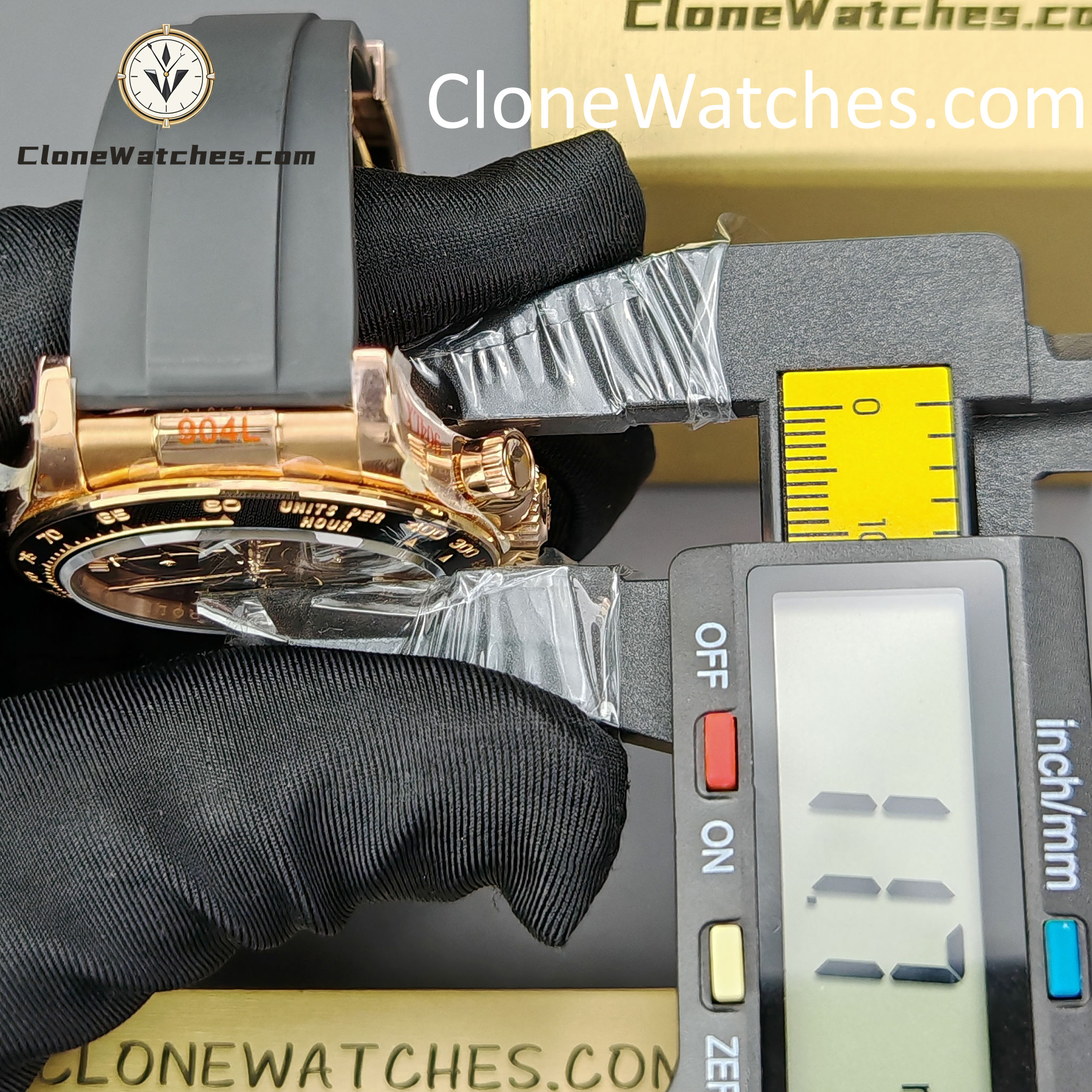 Rolex Super Clone Watches 1:1 Daytona Rose Gold Brown Dial M126515LN-0010 4131 Movement Rubber Strap