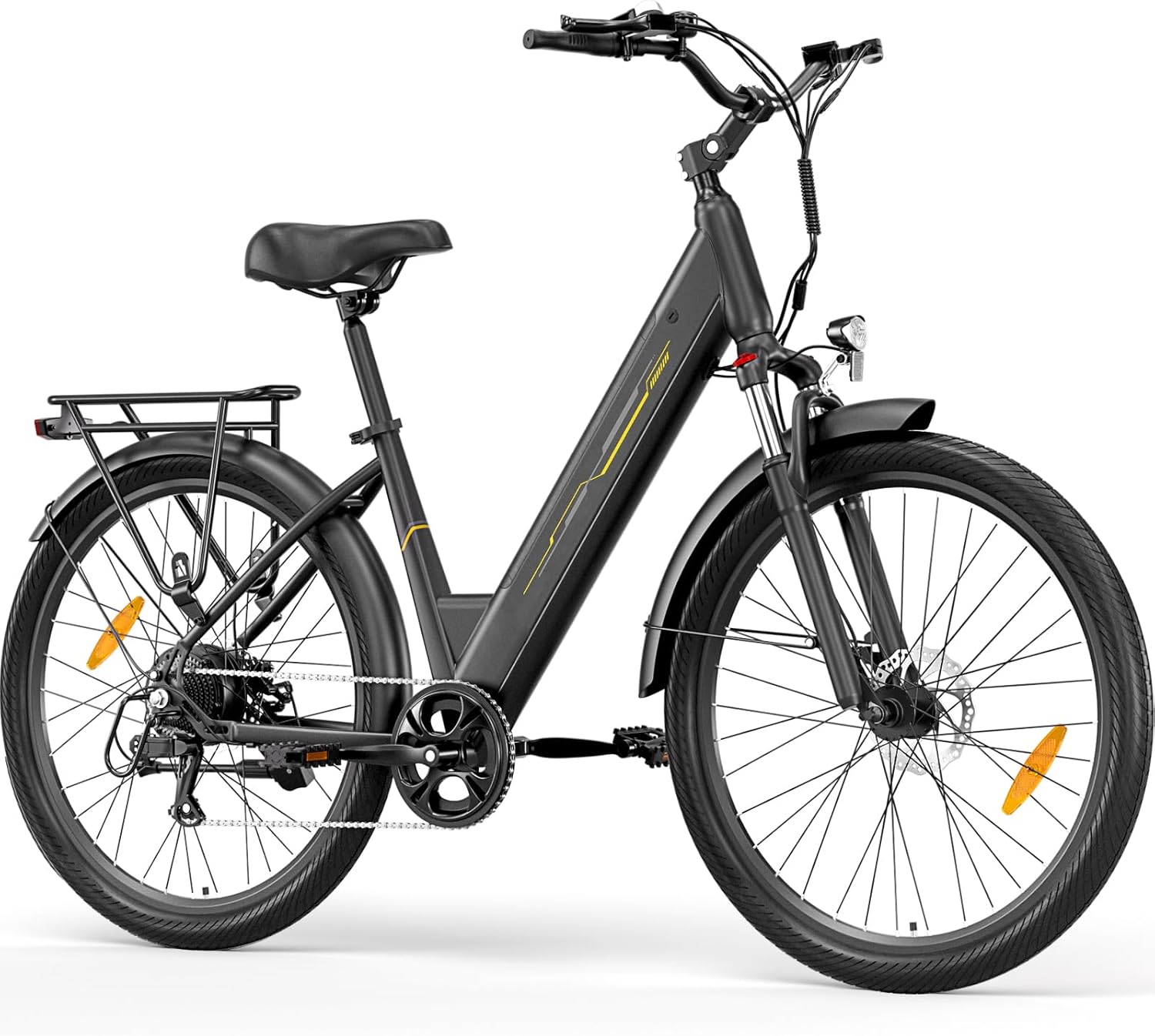 Vélo électrique 27,5 pouces moteur 250 W batterie 36 V 15,6 Ah autonomie 100 km 7 vitesses