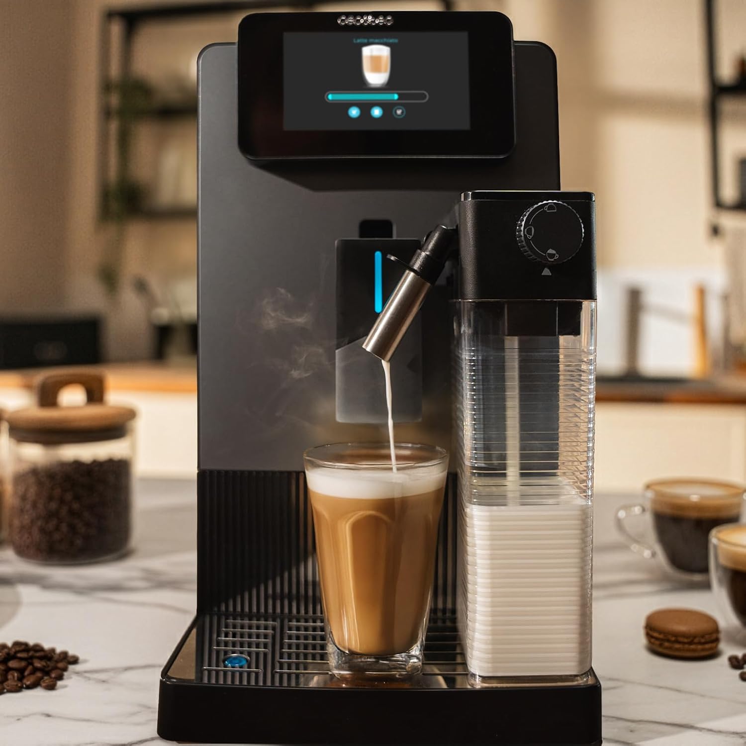 Machine café expresso automatique 1500 W 19 bars 6 boissons moulin conique
