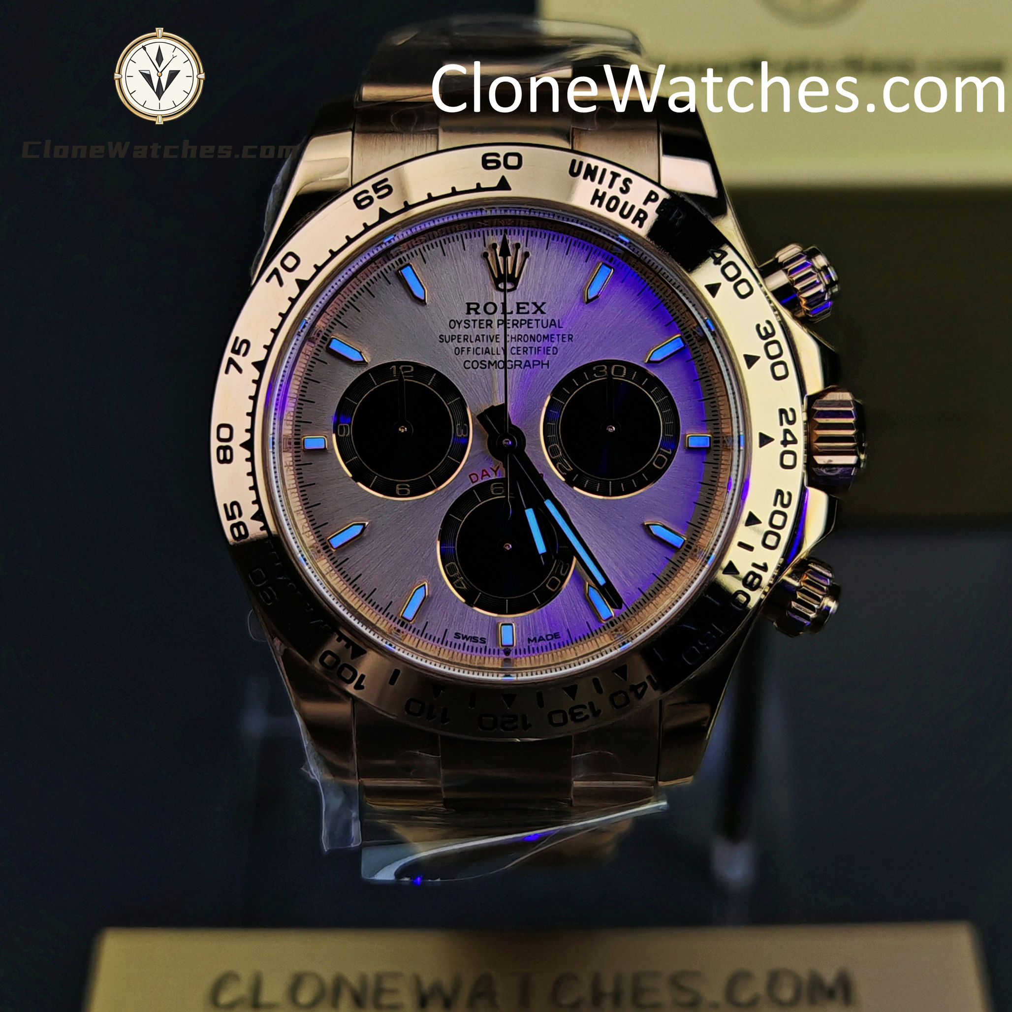 Rolex Super Clone Watches 1:1 Daytona Sundust Dial Rose Gold 126505-0003 4131 Movement