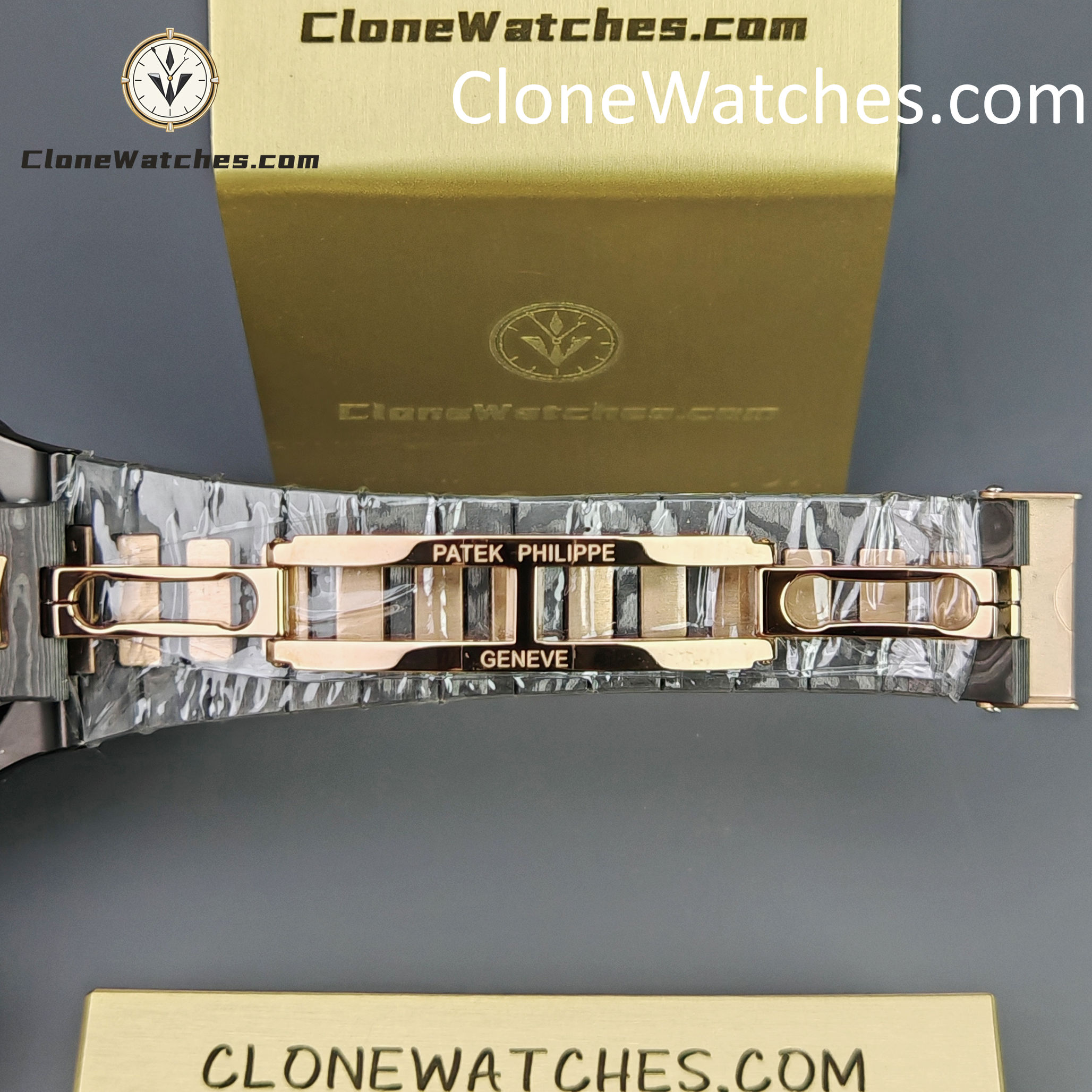 Modified Super Clone Watches 1:1 DiW Patek Philippe Nautilus 5711/1A “ROSE GOLD BLACK GRAIL”