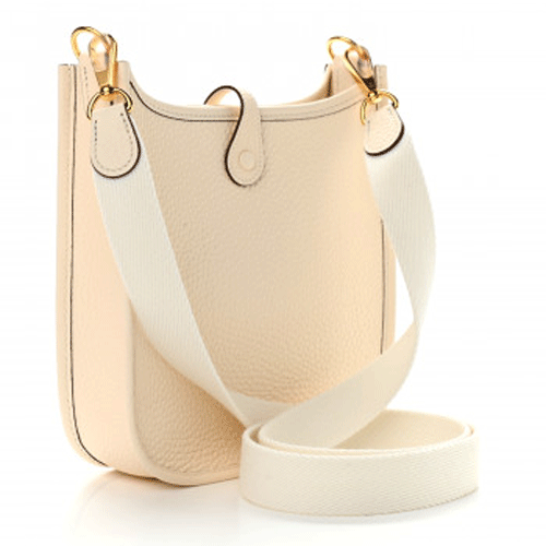 HERMES Taurillon Clemence Amazone Evelyne TPM Nata Craie