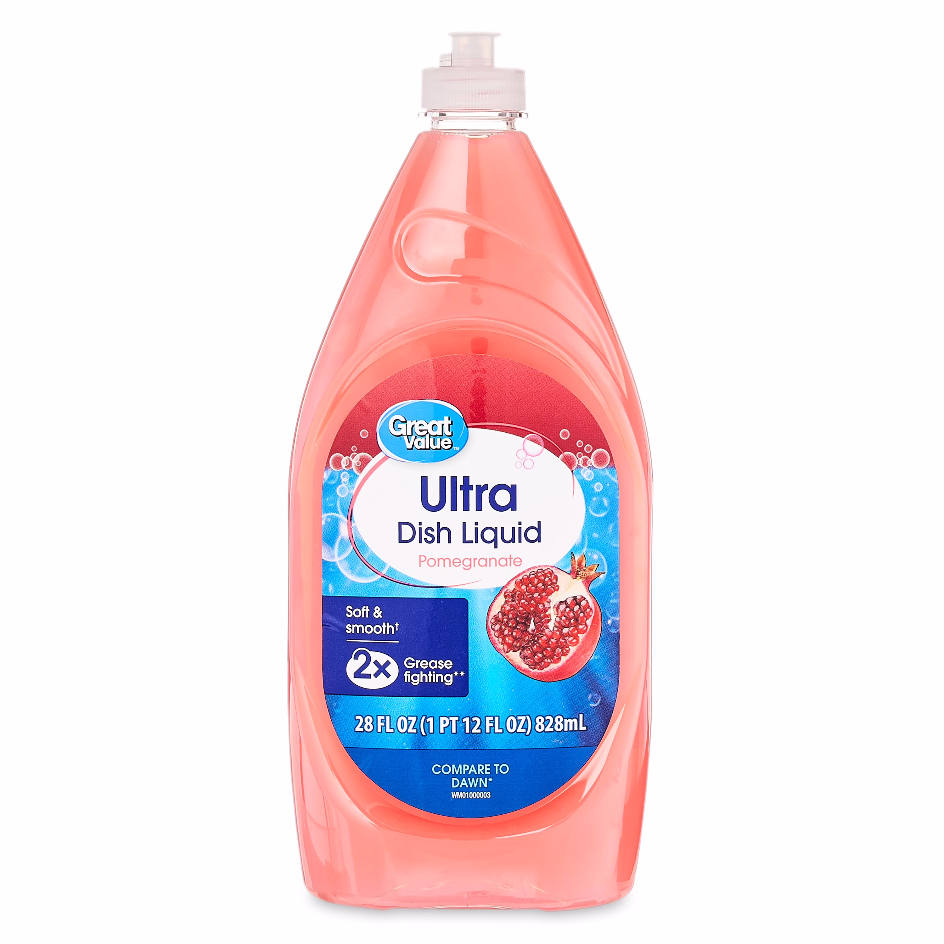 Great Value Soft & Smooth Ultra Dish Liquid, Pomegranate, 28 fl oz