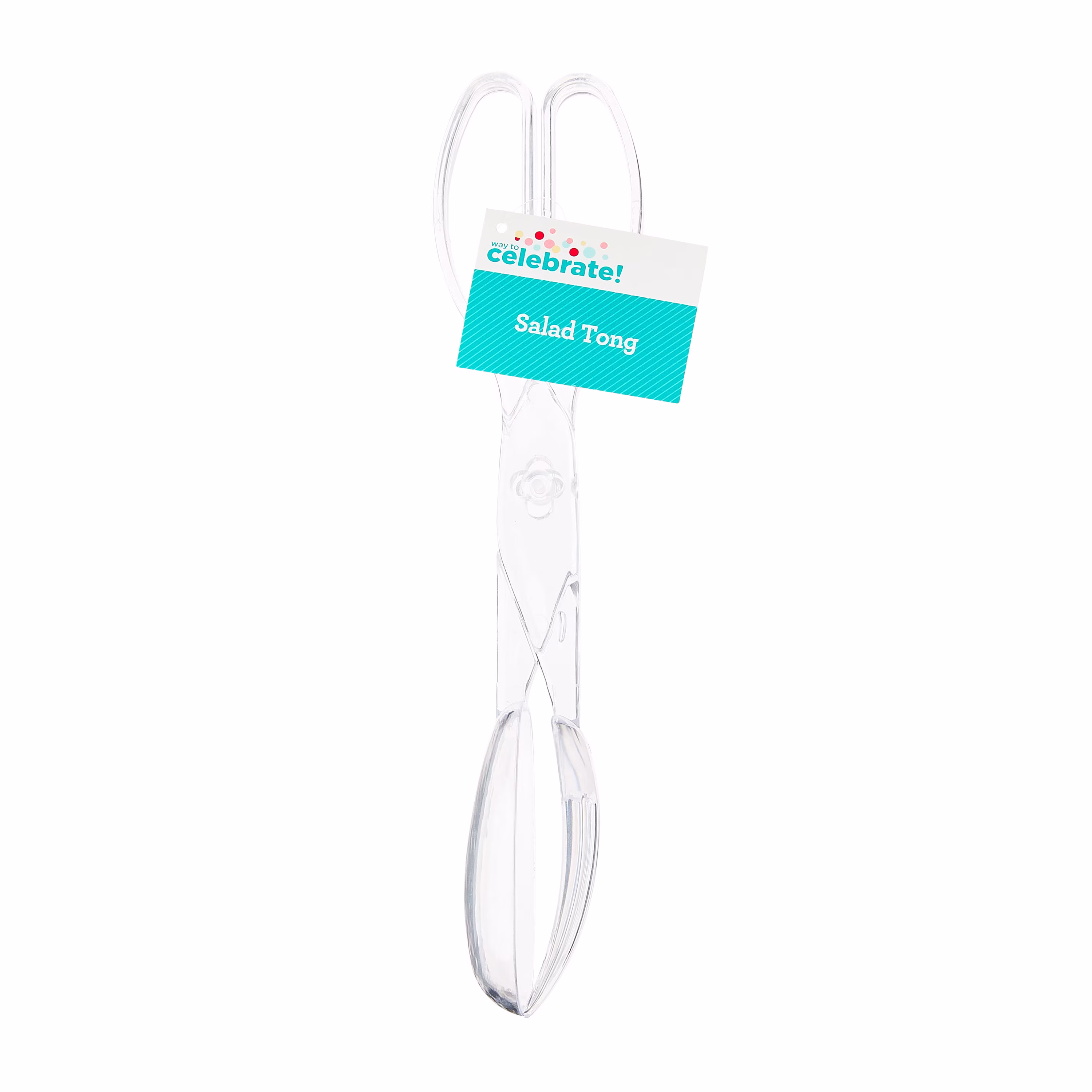 11 IN Clear Plastic Salad Tongs, by Way To Celebrate