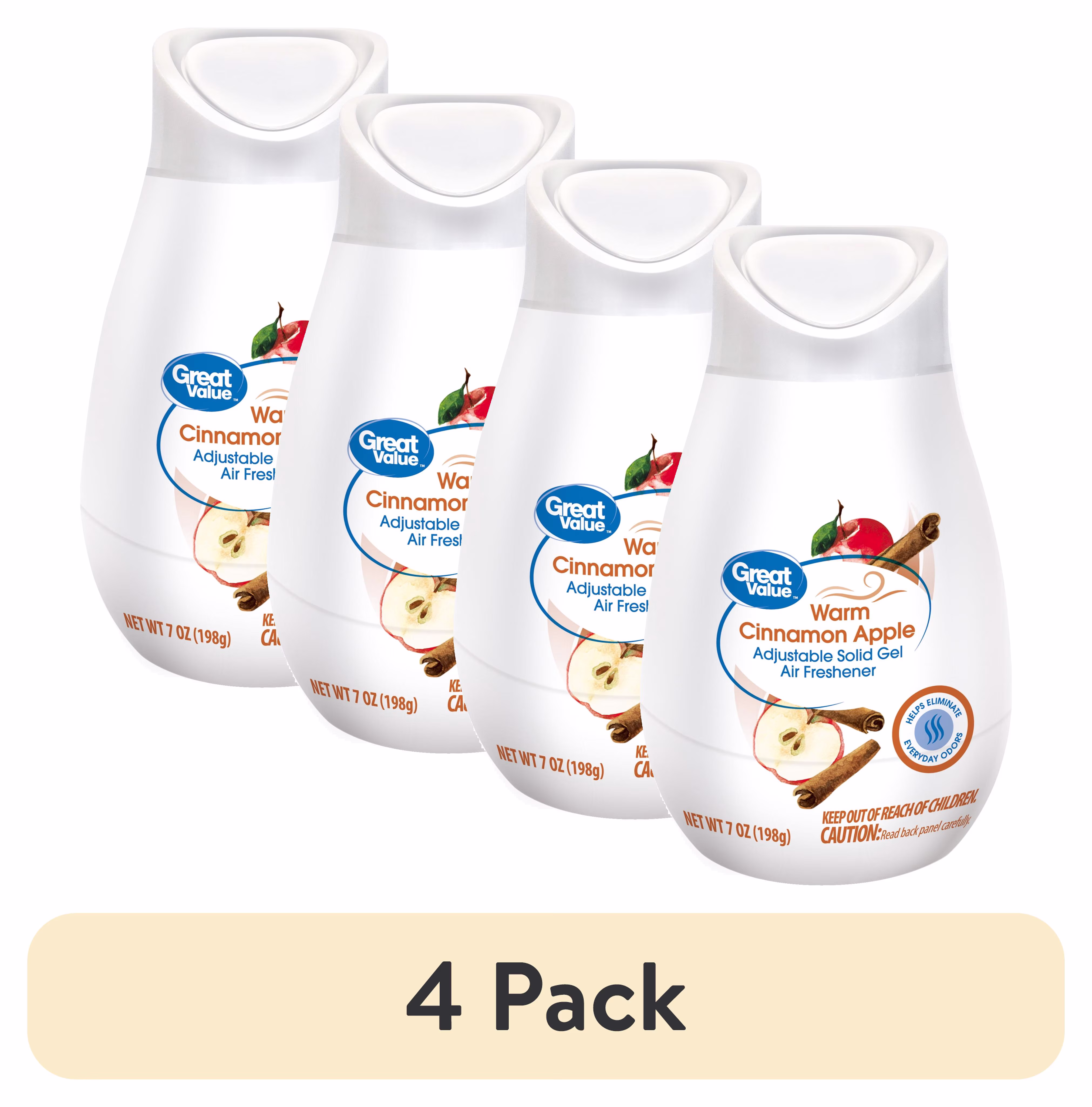 Great Value Adjustable Solid Gel Cone Air Freshener, Warm Cinnamon Apple, 7 oz