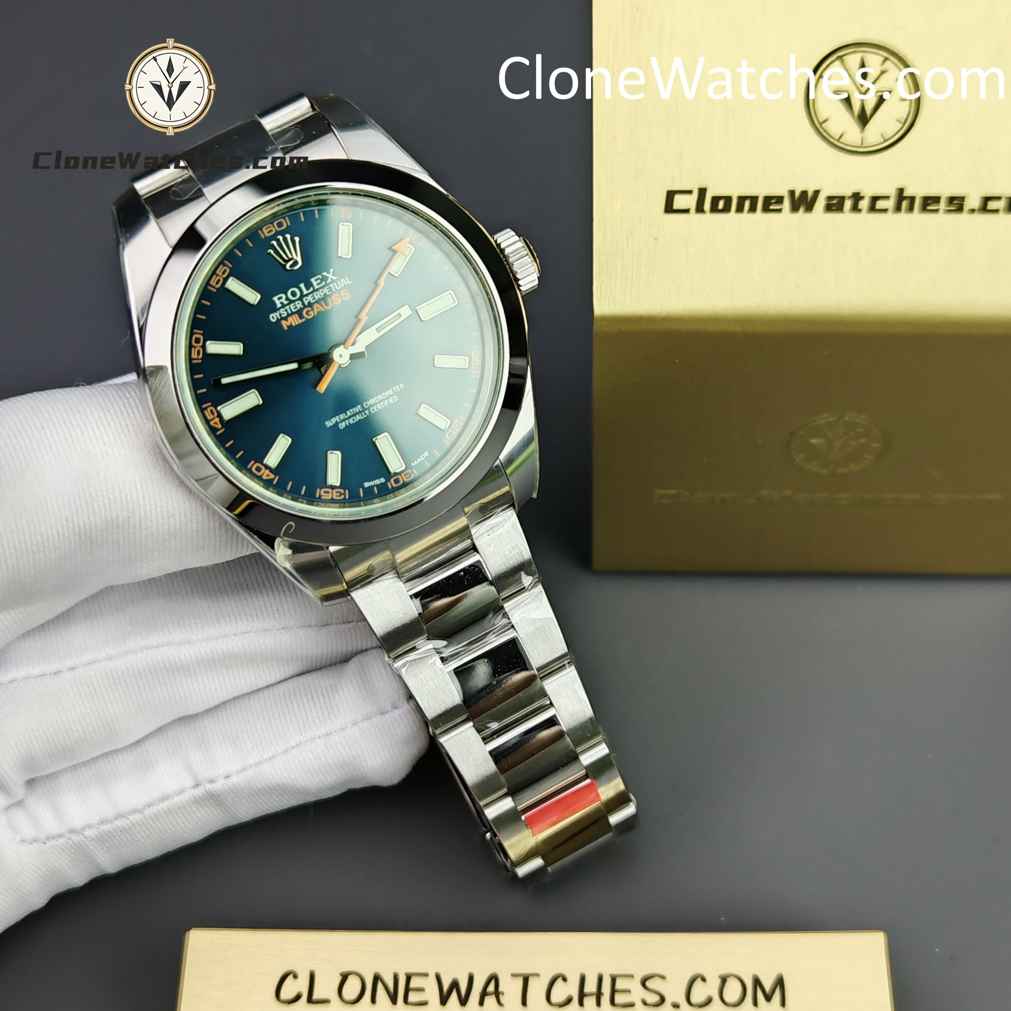 Rolex Super Clone Watches 1:1 Milgauss Blue Dial 3131 Movement