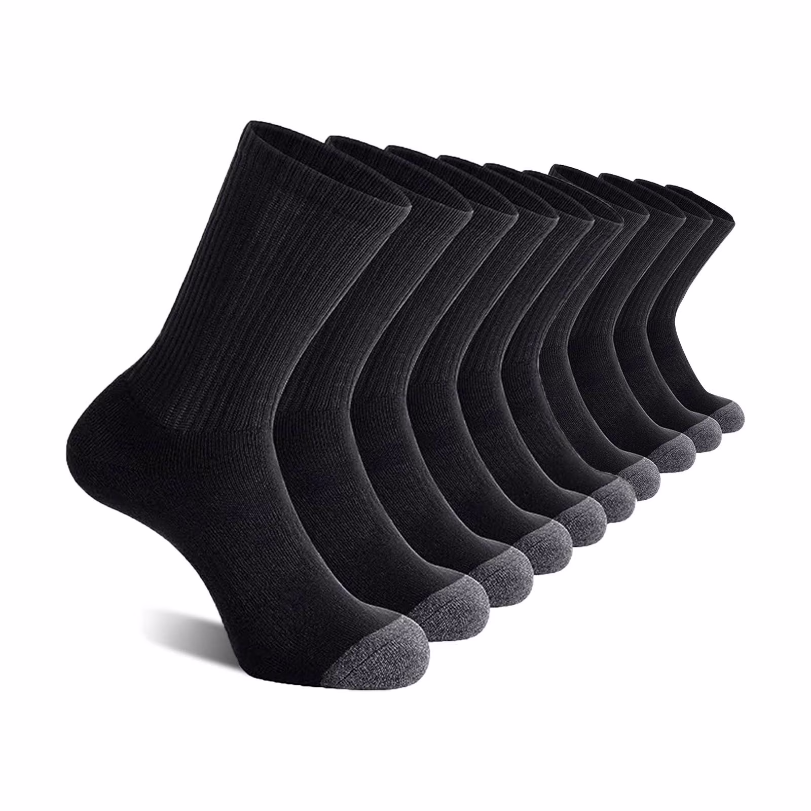asjyhkr Mens Crew Socks Cotton Running Hiking Basketball Football Athletic Mid Calf Socks