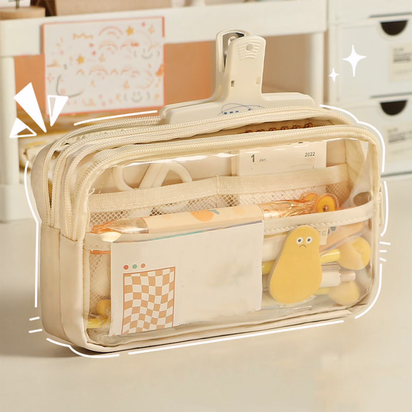 PALIFEUR Pencil Case Large Capacity Pencil Pouch, Multi-layer Aesthetic Pen Bag, Sturdy Multifunctional Pencil Bag, Pencil Box, Sky Blue